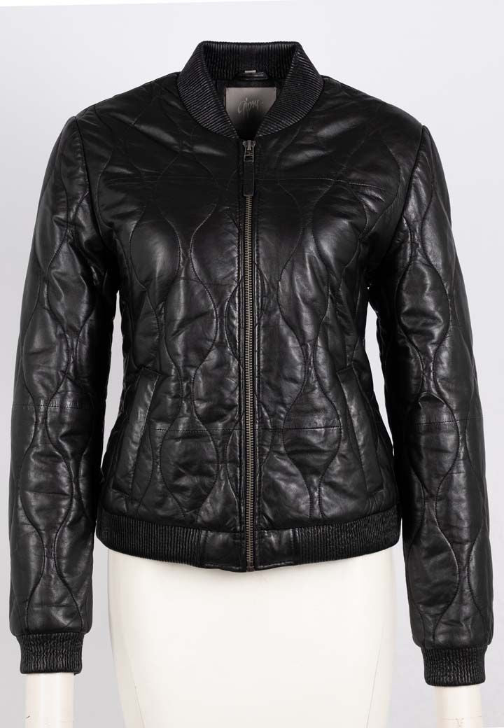 Mauritius Women's Mailisa Cf Leather Jacket, Black In Black