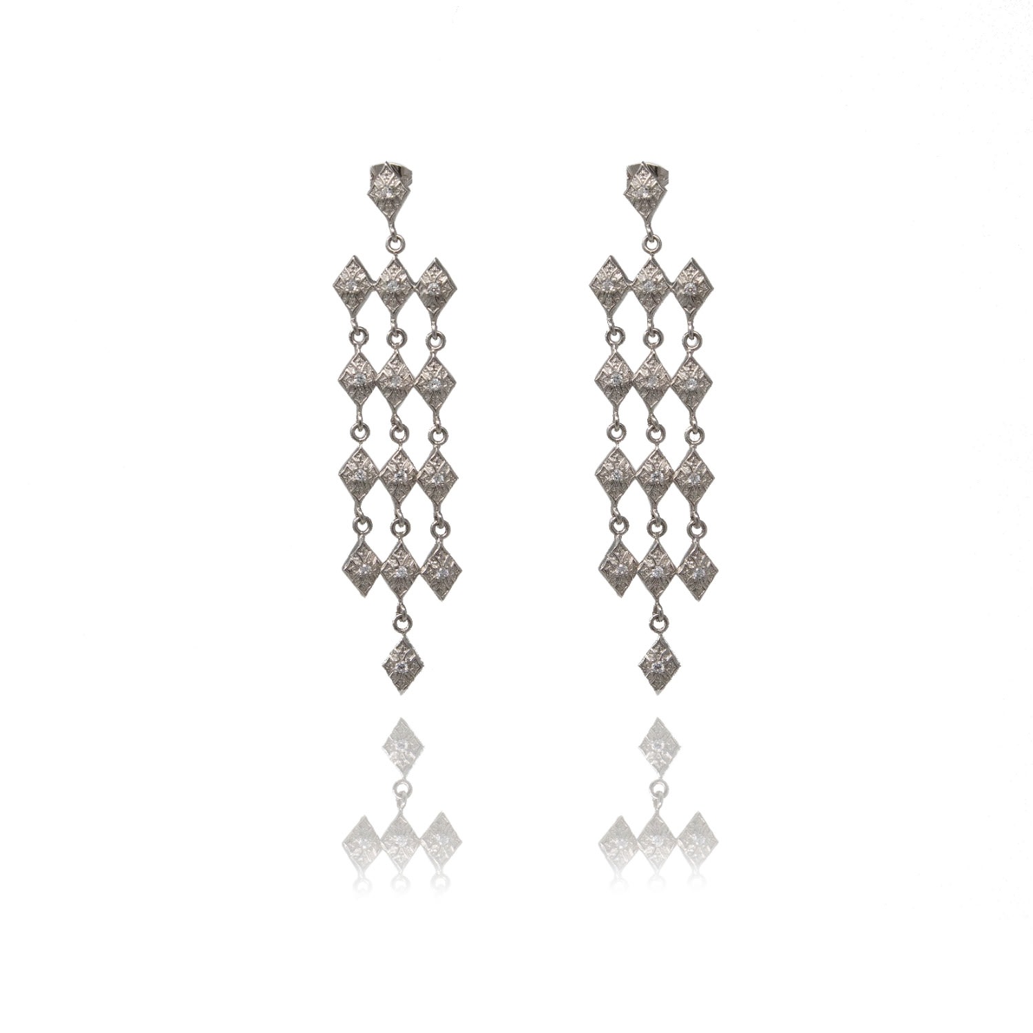 Georgina Jewelry Women's Silver Chandelier Line Earring In Silver