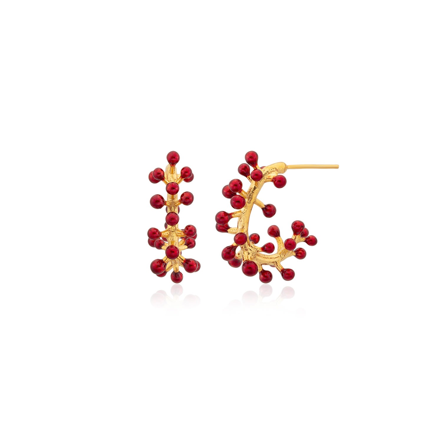 Milou Jewelry Women's Charlotte Hoop Earrings - Red In Red