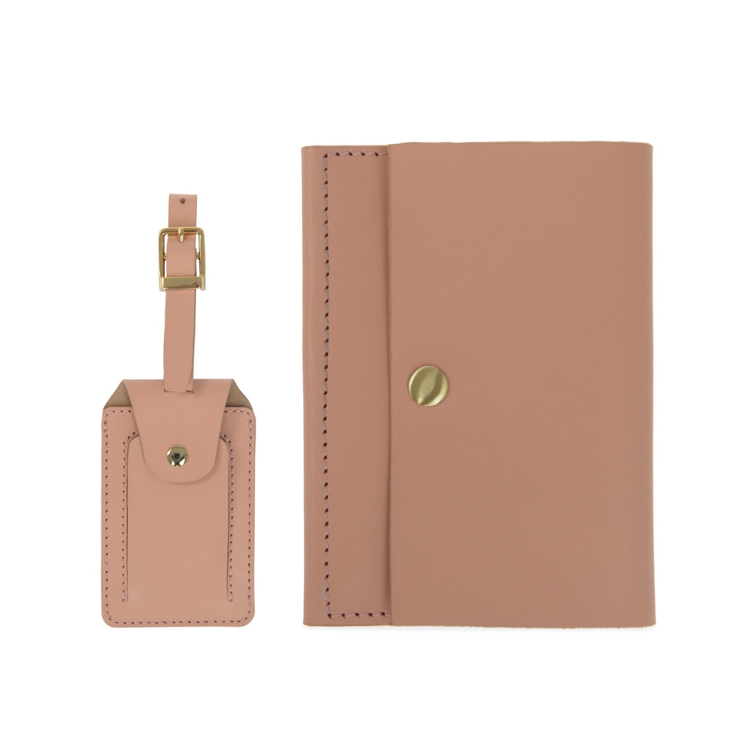 Vida Vida Pink Vida Blush Leather Passport Holder In Pink