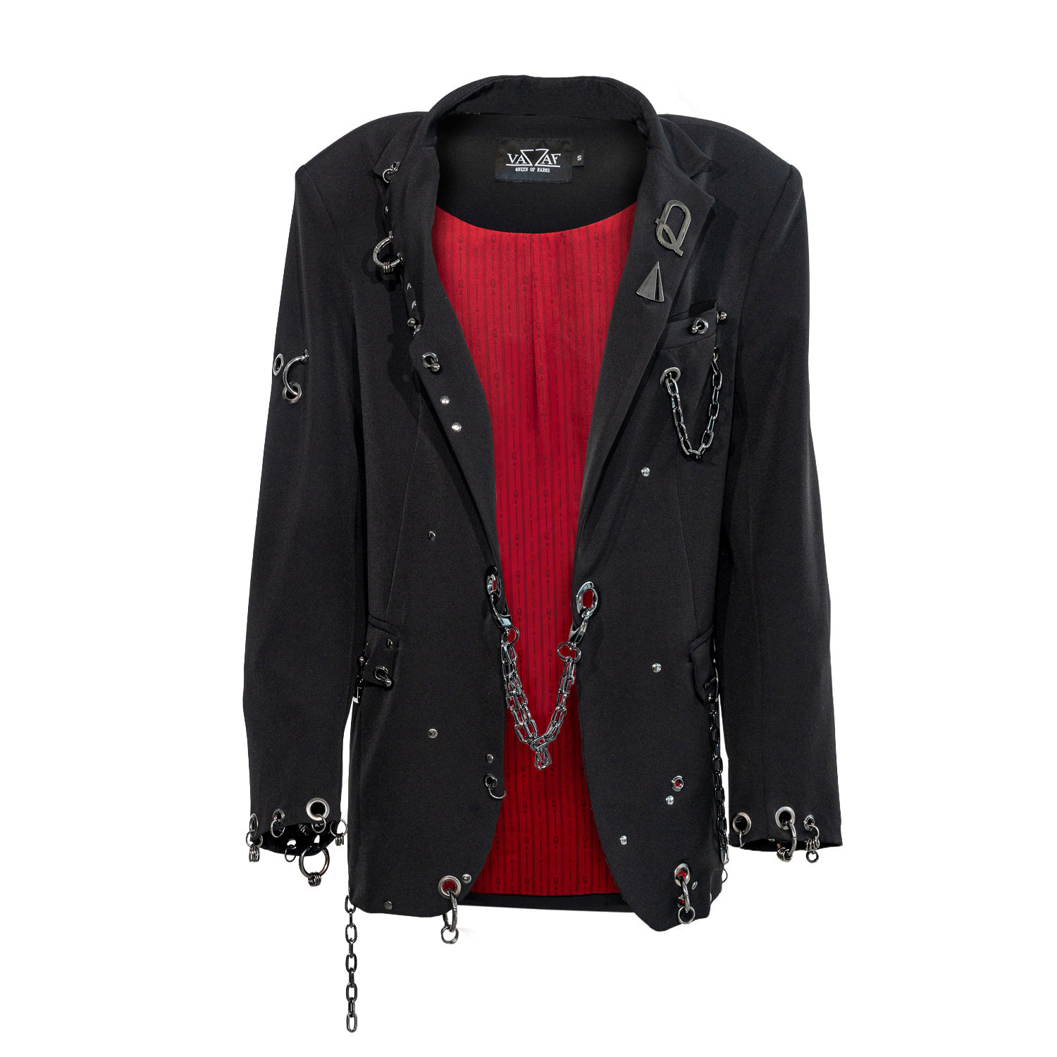 Vazaf Women's Black / Red / White Signature Blazer In Multi