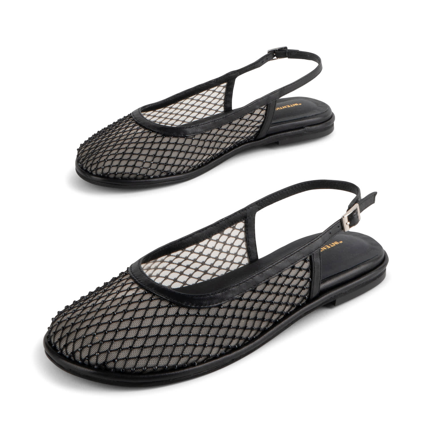 Intentionally Blank Women's Anna Mesh Slingback Ballet Flat-black In Black