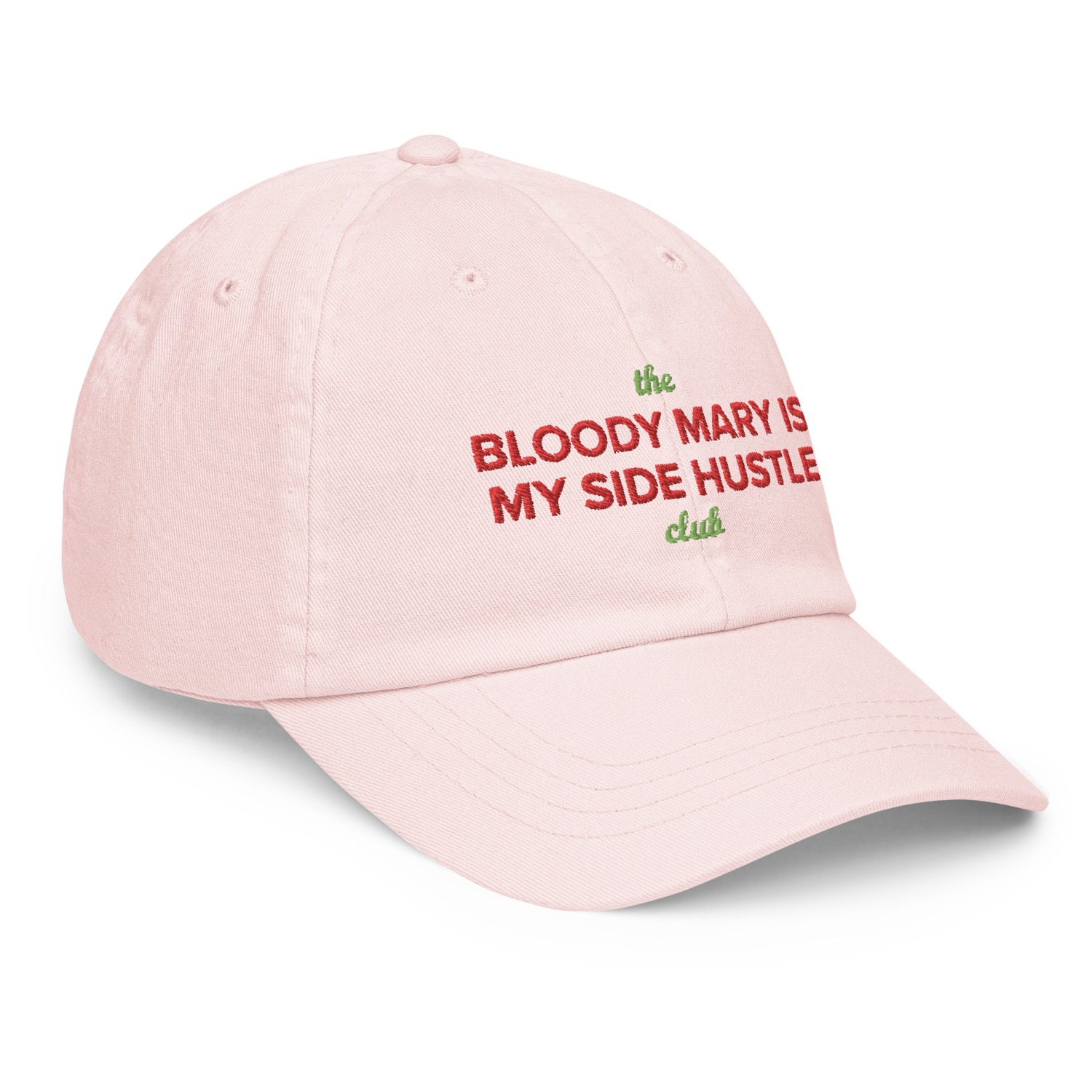 Anchor & Crew Pastel Pink Bloody Mary Is My Side Hustle Club Chino Embroidered Cap - Men In Pink