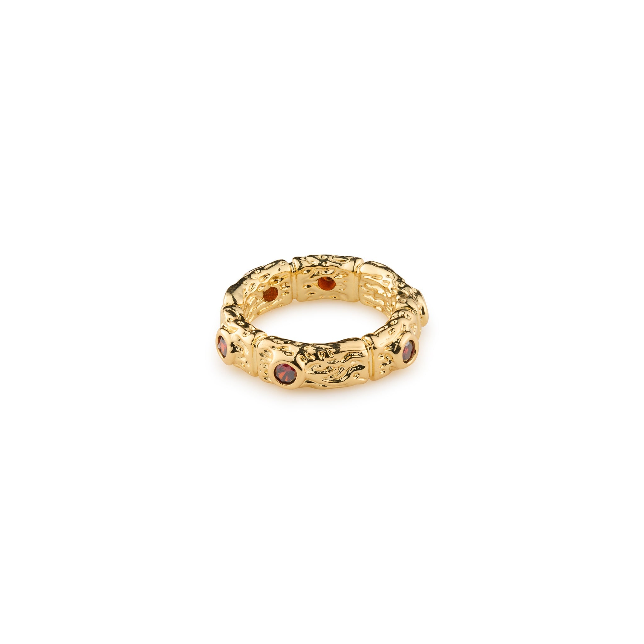 Timi Of Sweden Women's Gold Camille - Chunky Red Crystal Ring In Gold
