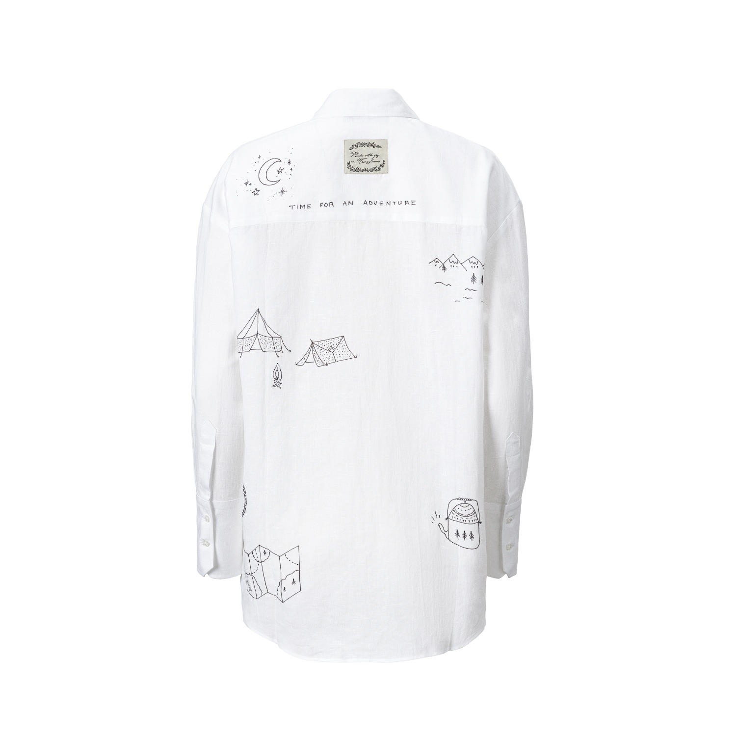 Madlen Women's Black / White Traveling Adventure Hand Painted Shirt In Black/white