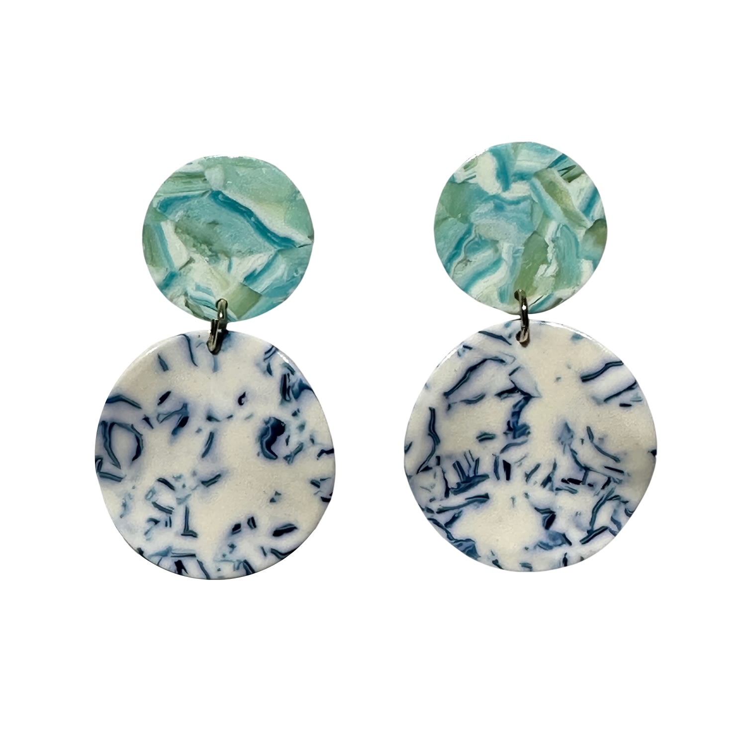 Women’s Green / Blue / White Circle Drop Earrings In Island Time Closet Rehab