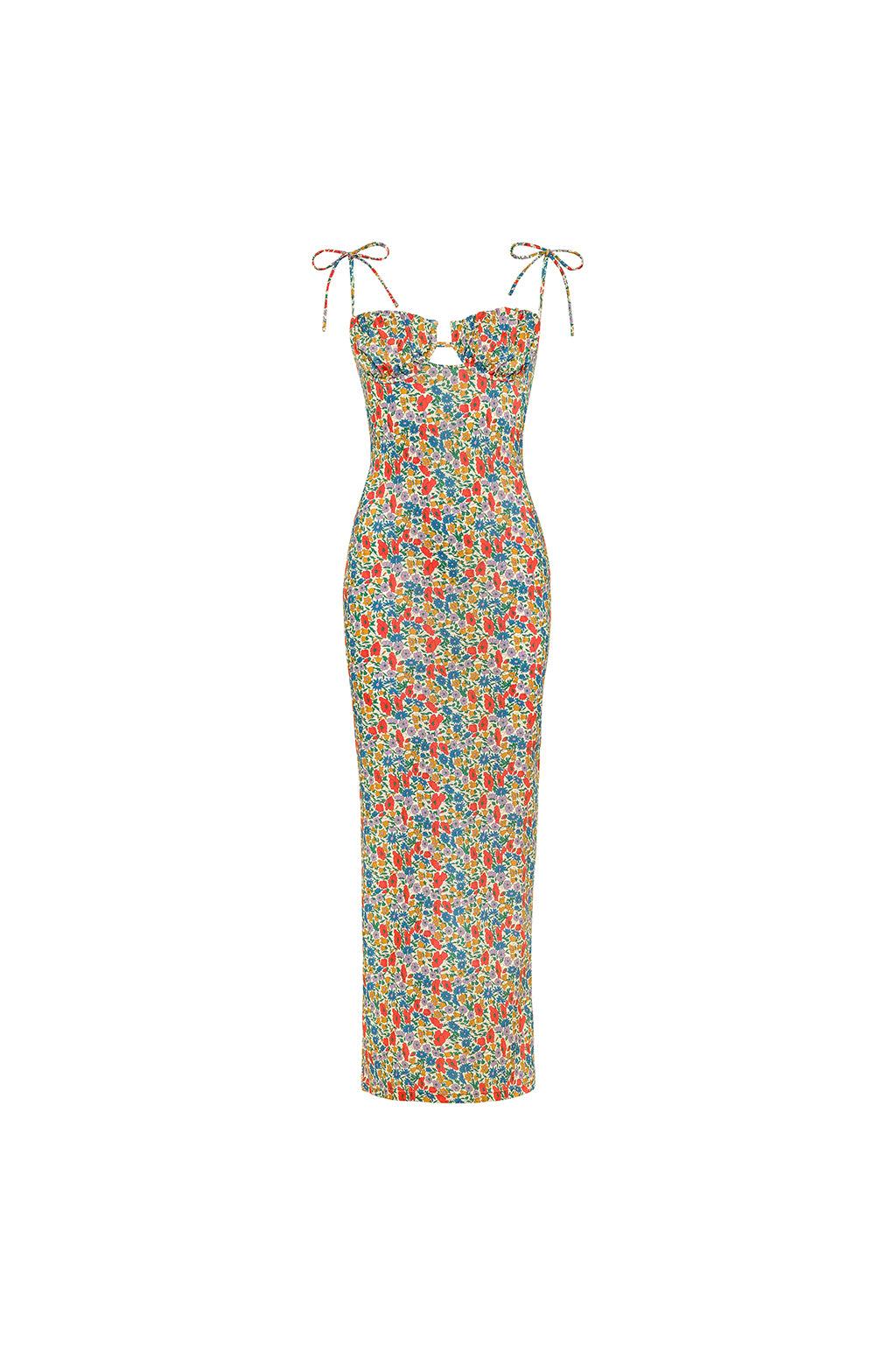 Florencia Floral Petal Long Slip Dress | Montce Swim | Wolf & Badger