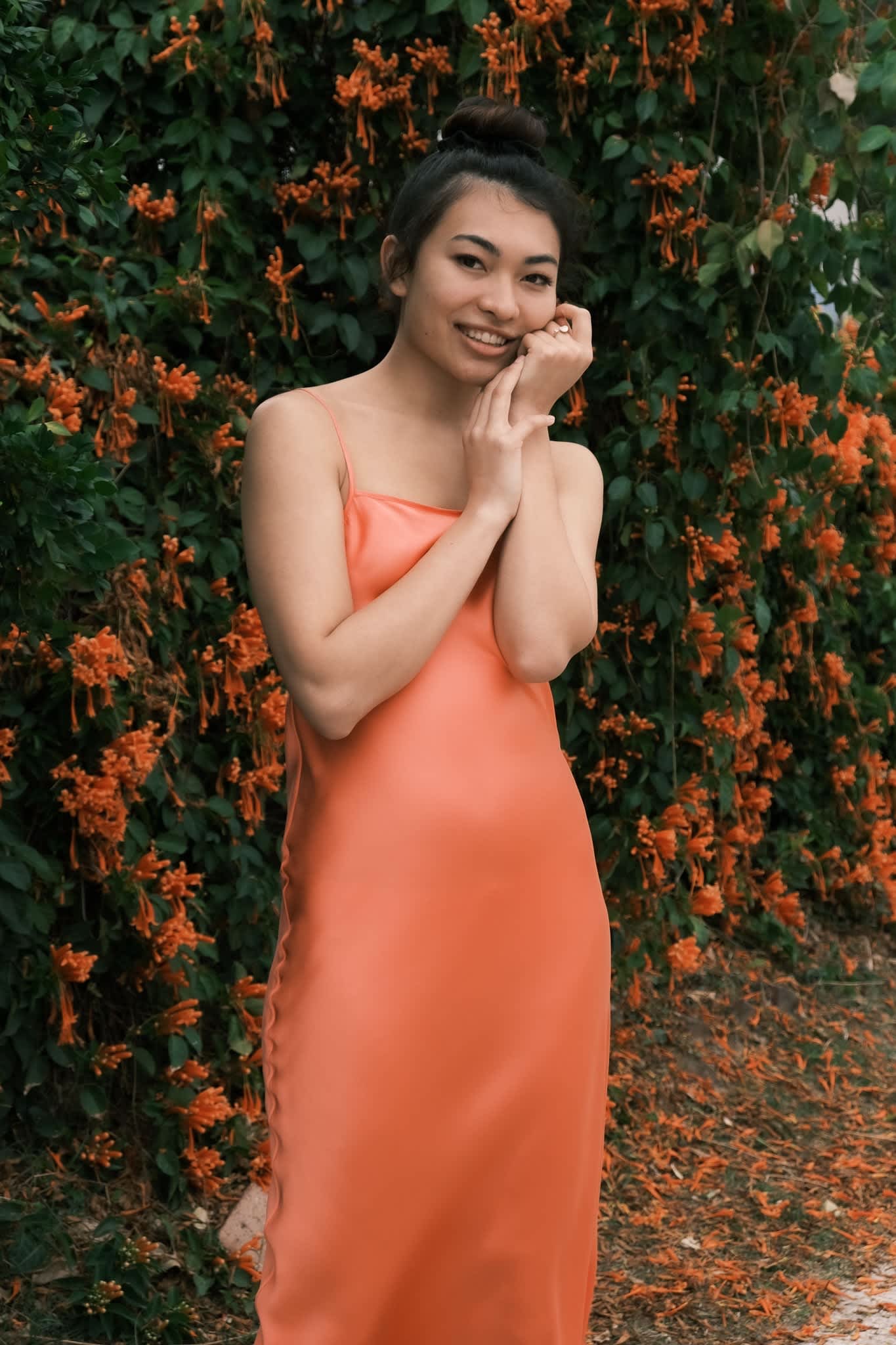 Coral slip hotsell dress