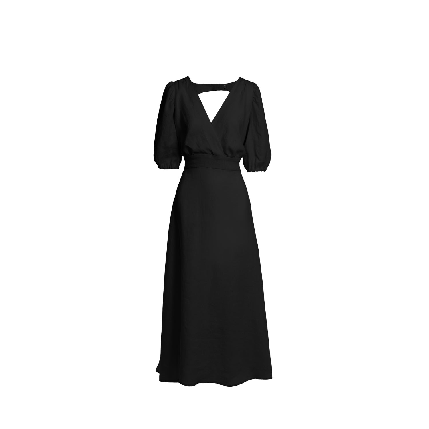 Women’s Temptation Linen Dress In Black Large Bohomey