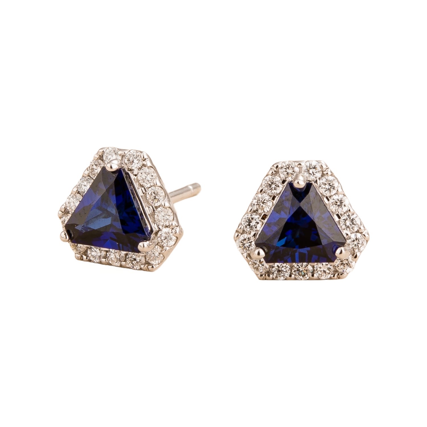 Juvetti Women's Silver / Blue / White Diana White Gold Earrings In Blue Sapphire & Diamond In Multi