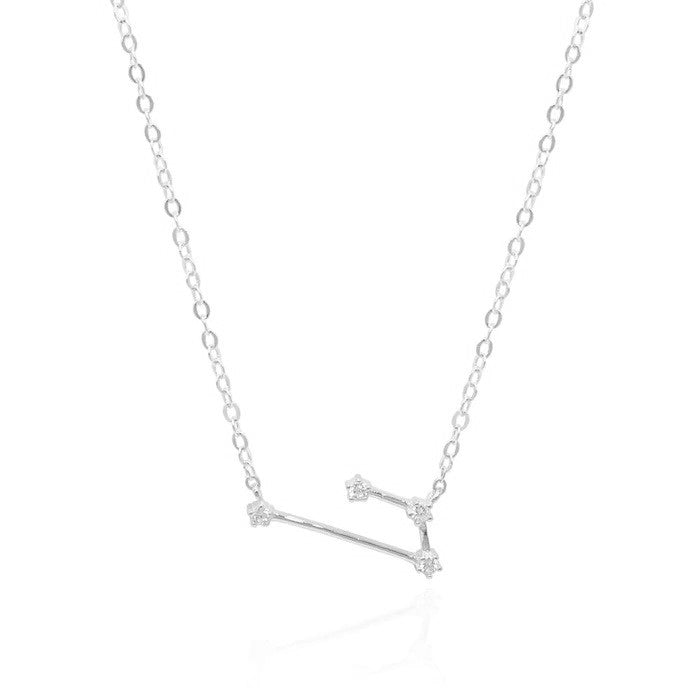 Gold Trip Women's Aries Zodiac Constellation Necklace In Silver In Gray