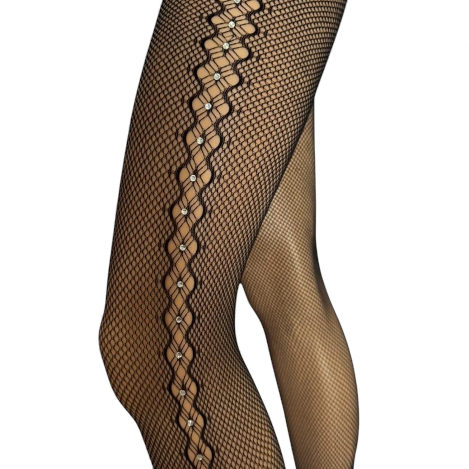 High Heel Jungle By Kathryn Eisman Women's Side Hustle Mesh Tights Black