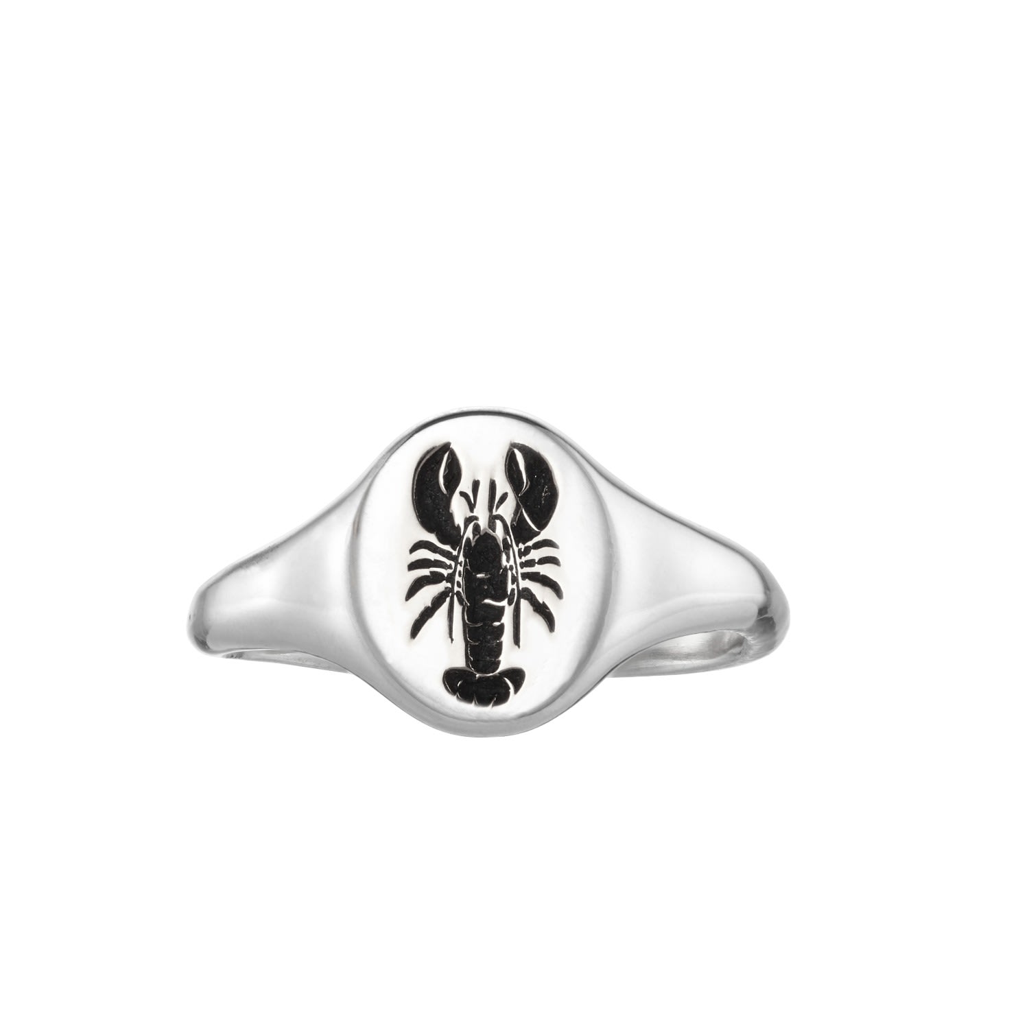 Posh Totty Designs Women's Sterling Silver Lobster Signet Ring