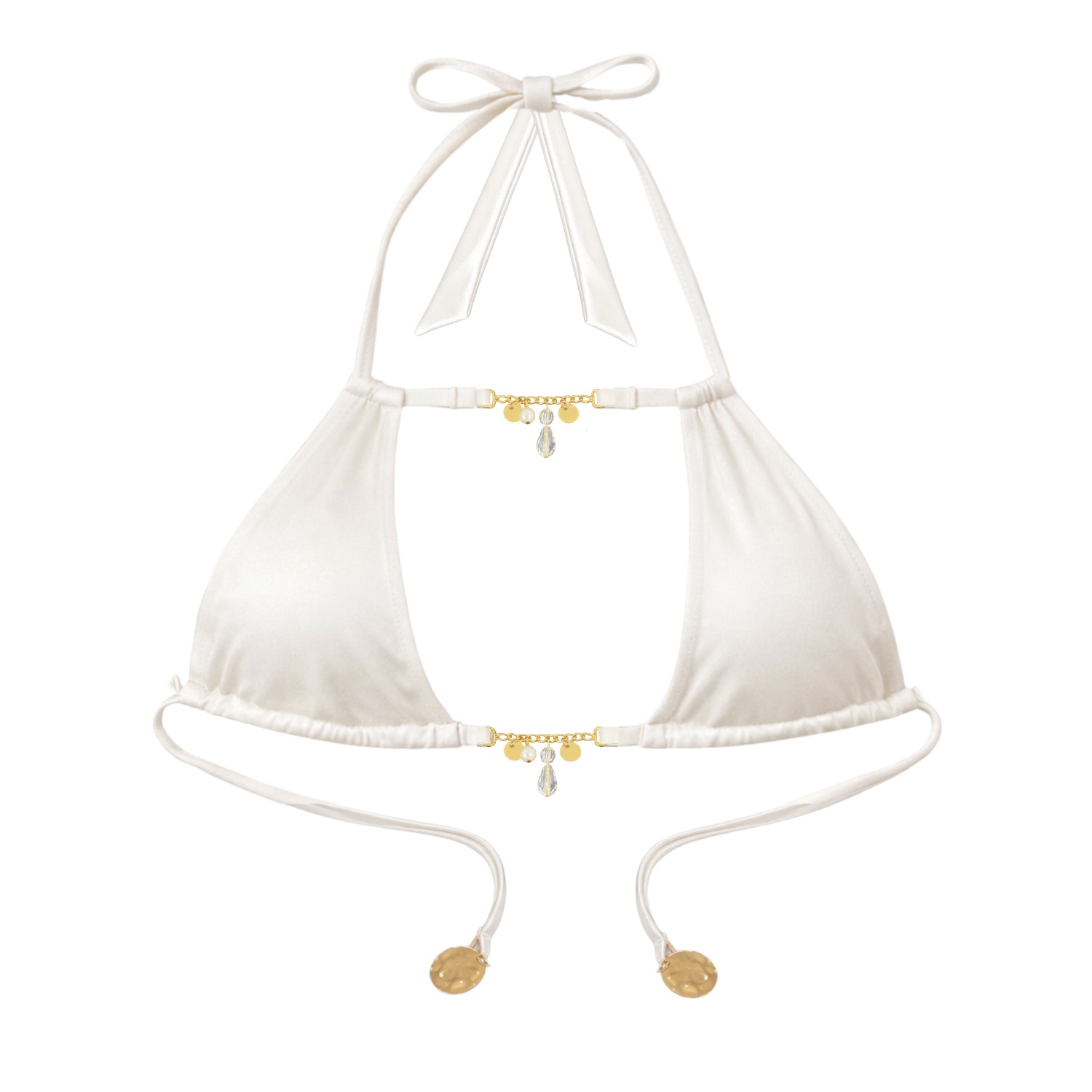 Faye In Pearl White Bikini Top | Ivy Swimwear | Wolf & Badger