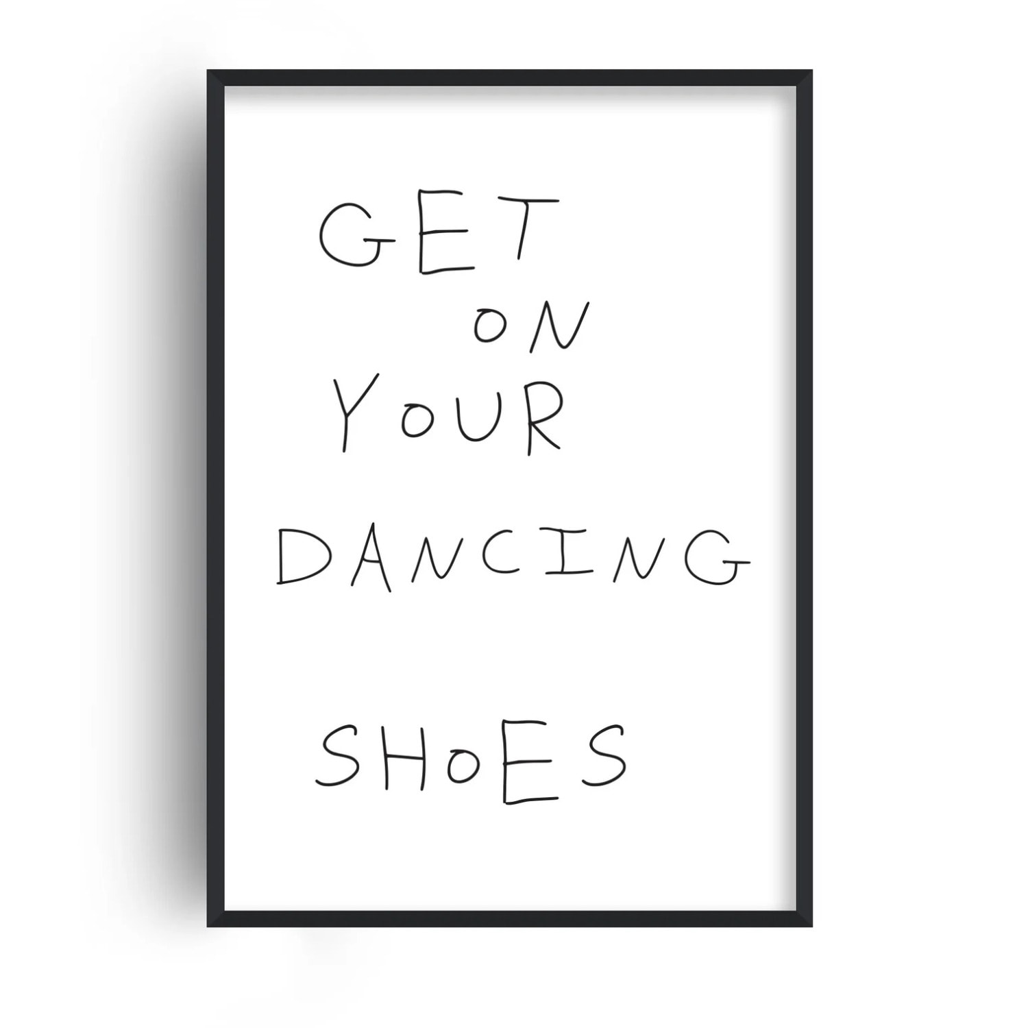 Fanclub Black Get On Your Dancing Shoes Handwritten Retro Music Giclée Art Print In Black