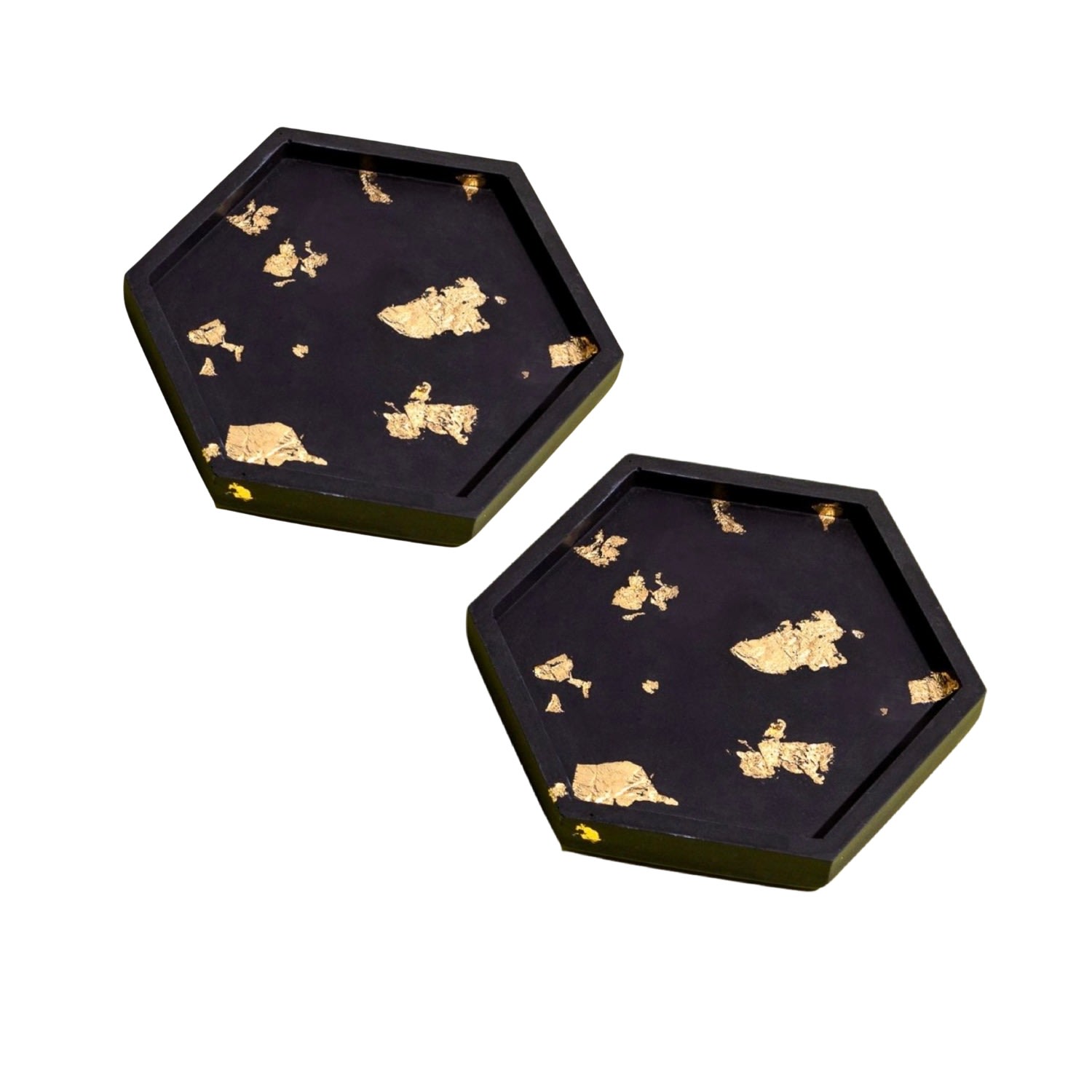 By Shax Black Hex Panther Gold Flake Tray - Pair In Black