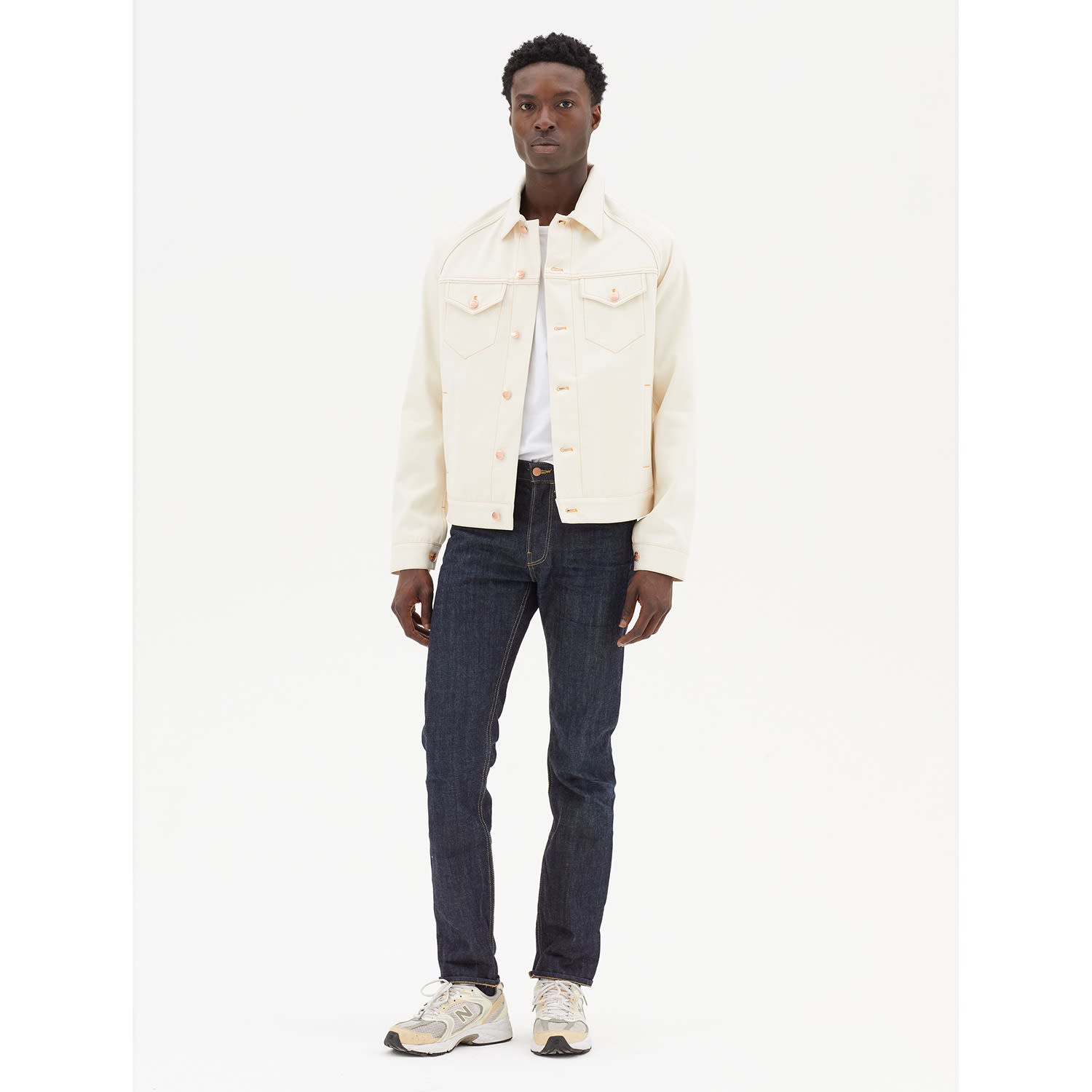 Men's Unisex Denim Jacket Ecru by Hegarty