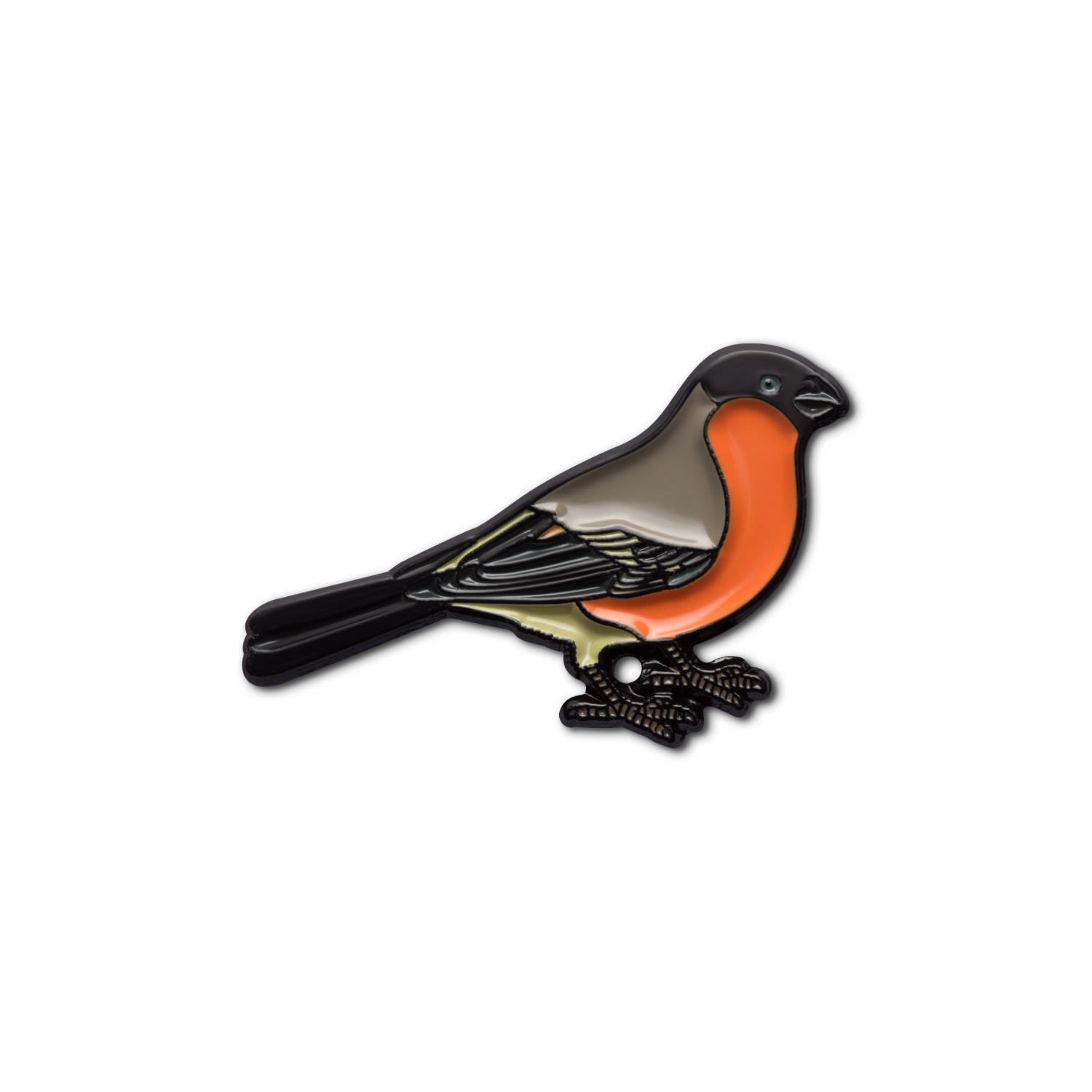 Make Heads Turn Women's Gold Enamel Pin Bullfinch In Gold