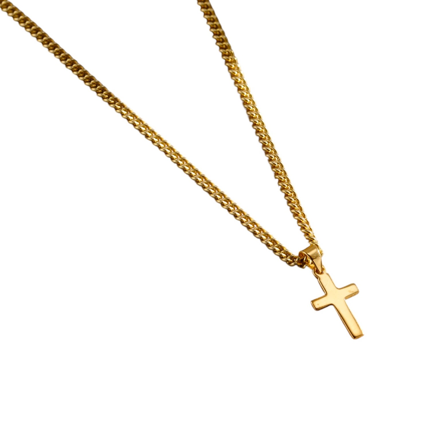 Posh Totty Designs Men's Gold Plated Small Cross Necklace In Gold
