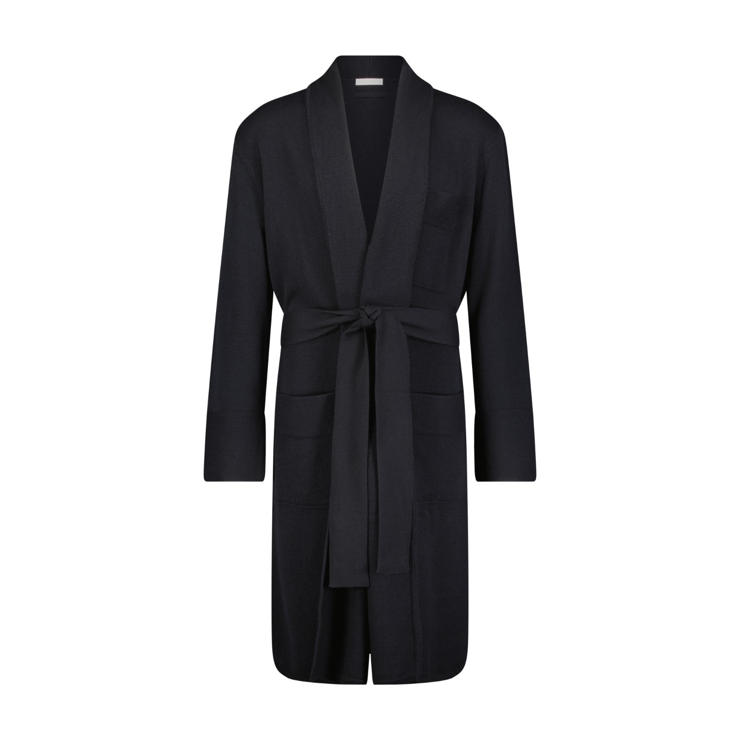 Men’s Black Cashmere Wool Robe Small George Patrick