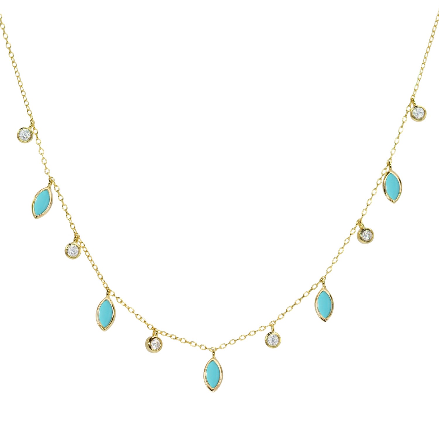Kamaria Women's Drops Of Spring In Turquoise - Blue In Gold