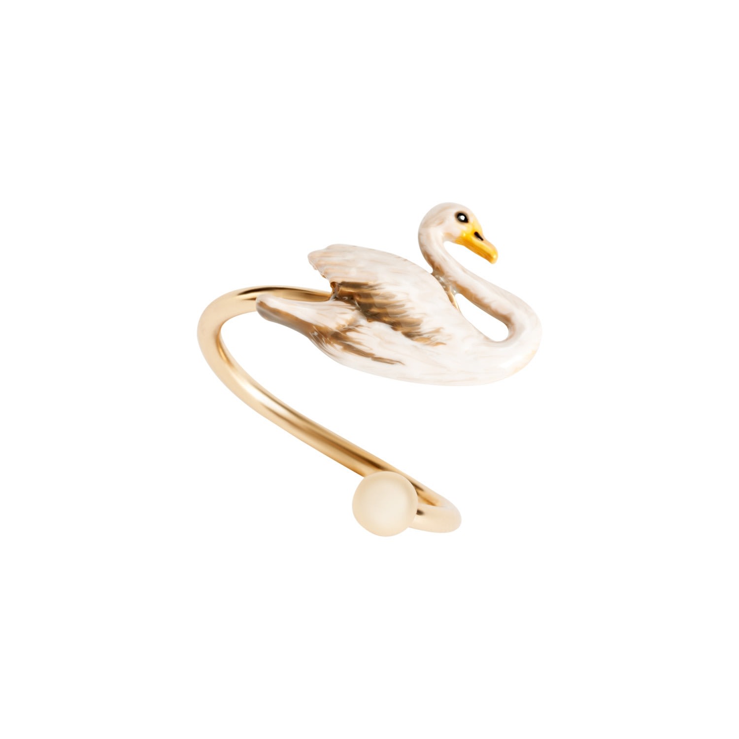 Women’s Neutrals Fable Enamel Swan Ring Fable England