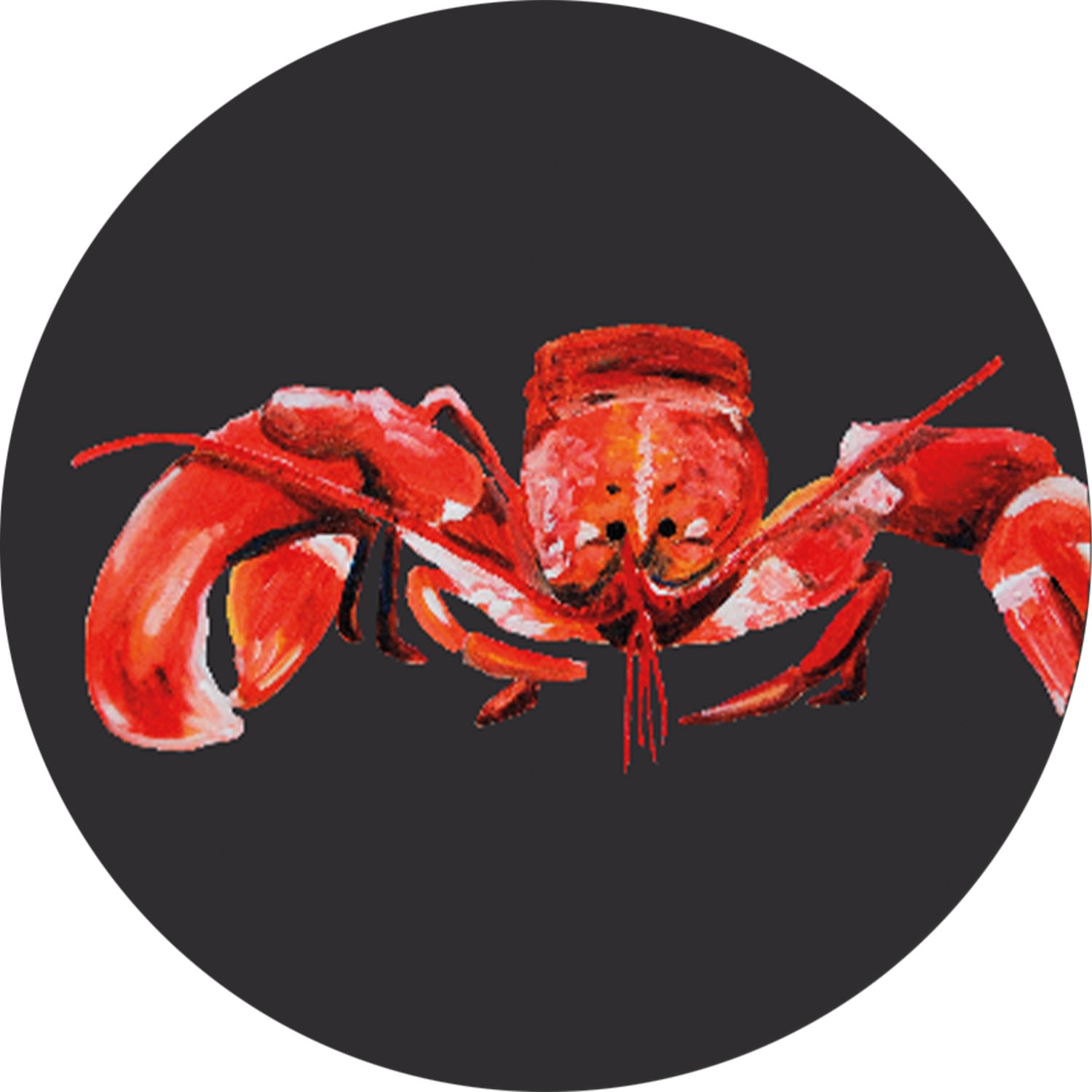 Circle Wall Sticker Lobster Red Catchii