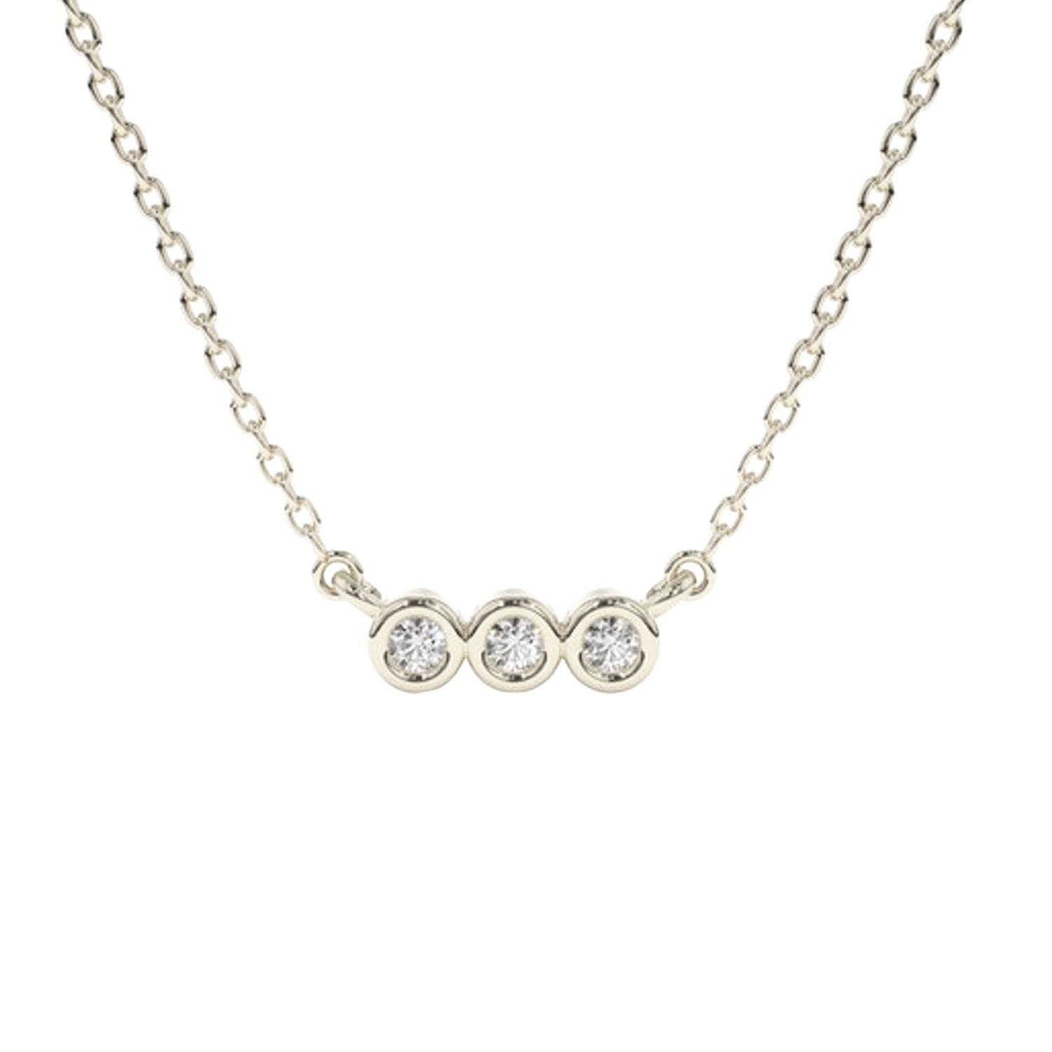 Women’s Circinius Three Diamond Bar Silver Necklace Lily Flo Jewellery