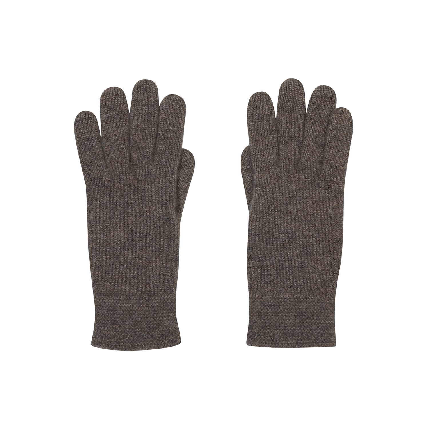 Women’s Whole Garment Cashmere Knit Gloves-Brown 9" Callaite