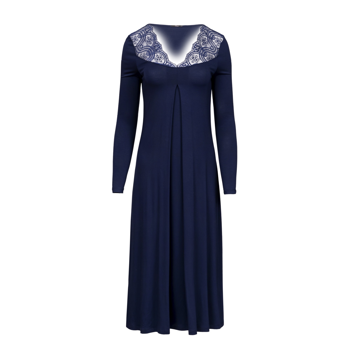 Oh!zuza Night&day Women's Blue Navy Lace Midi Nightdress In Blue