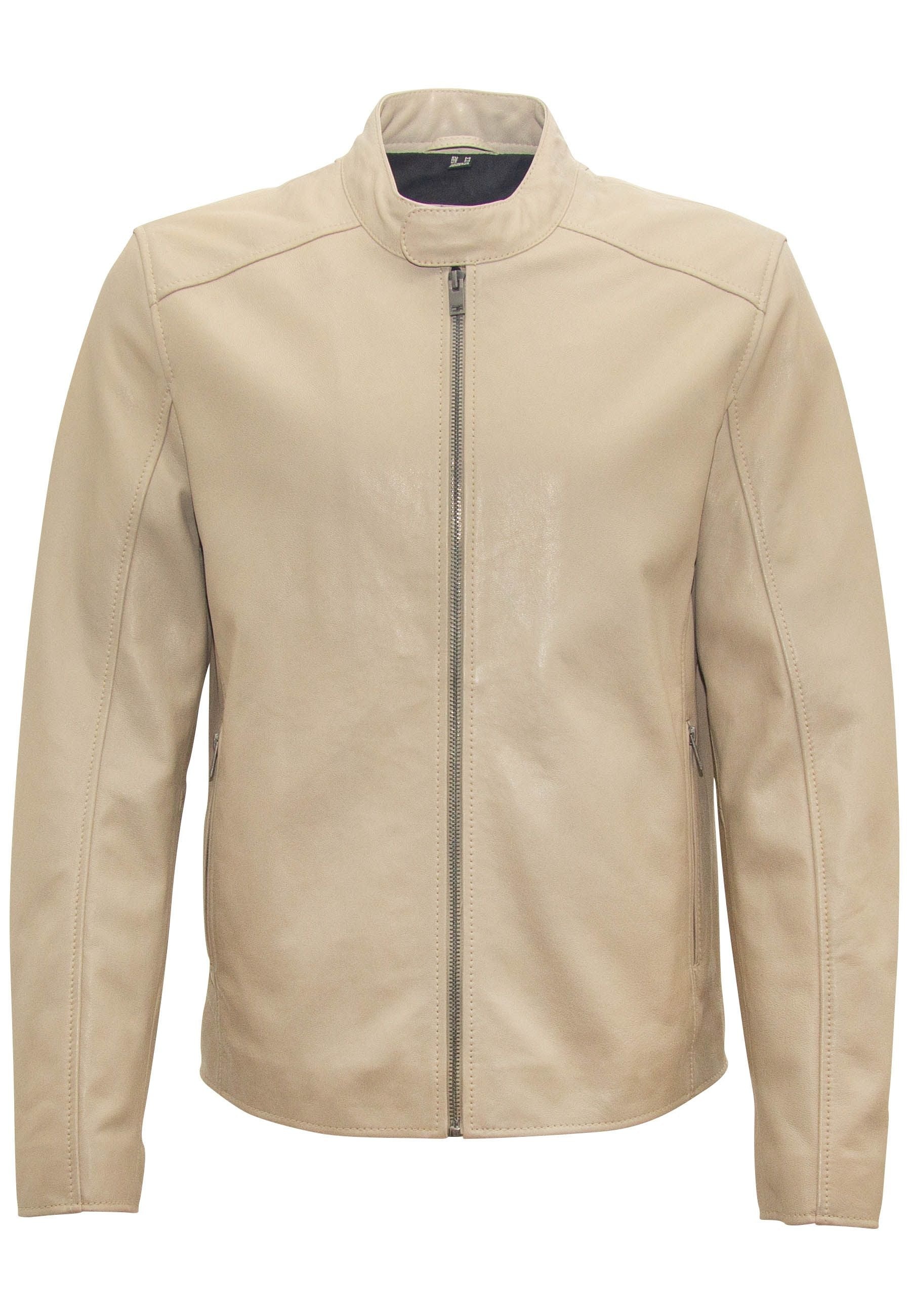 Mauritius Men's Neutrals / White Kovin Rf Leather Jacket, Chalk In White