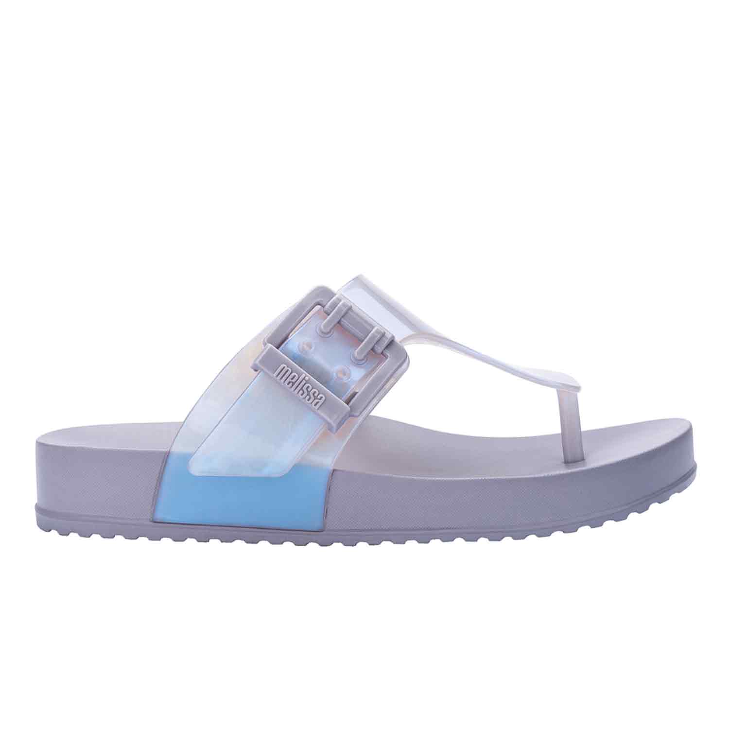 Melissa Cozy Platform Flip Flop In Blue/grey
