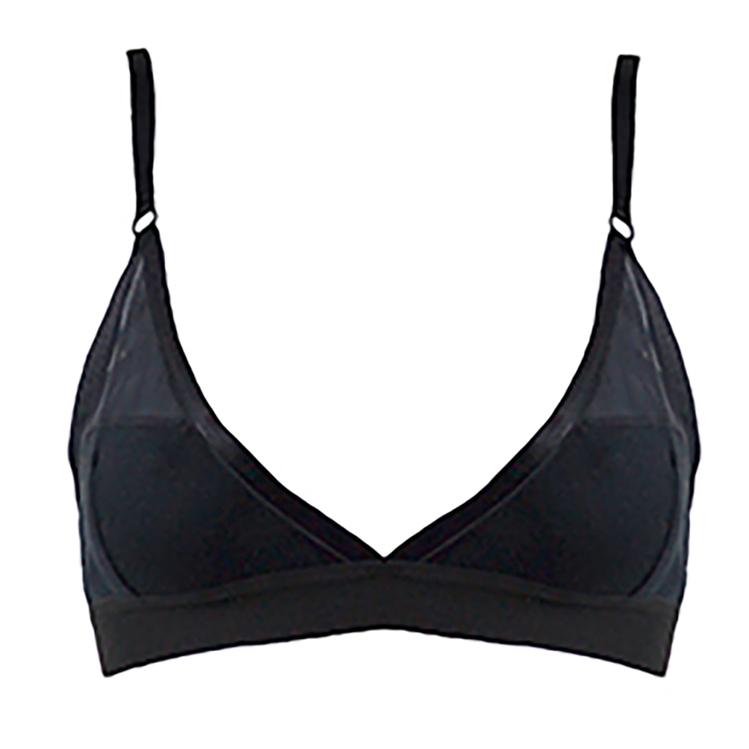 Women’s Black / White Hera Black Trangle Cotton Bralette Extra Small Hidden Beneath