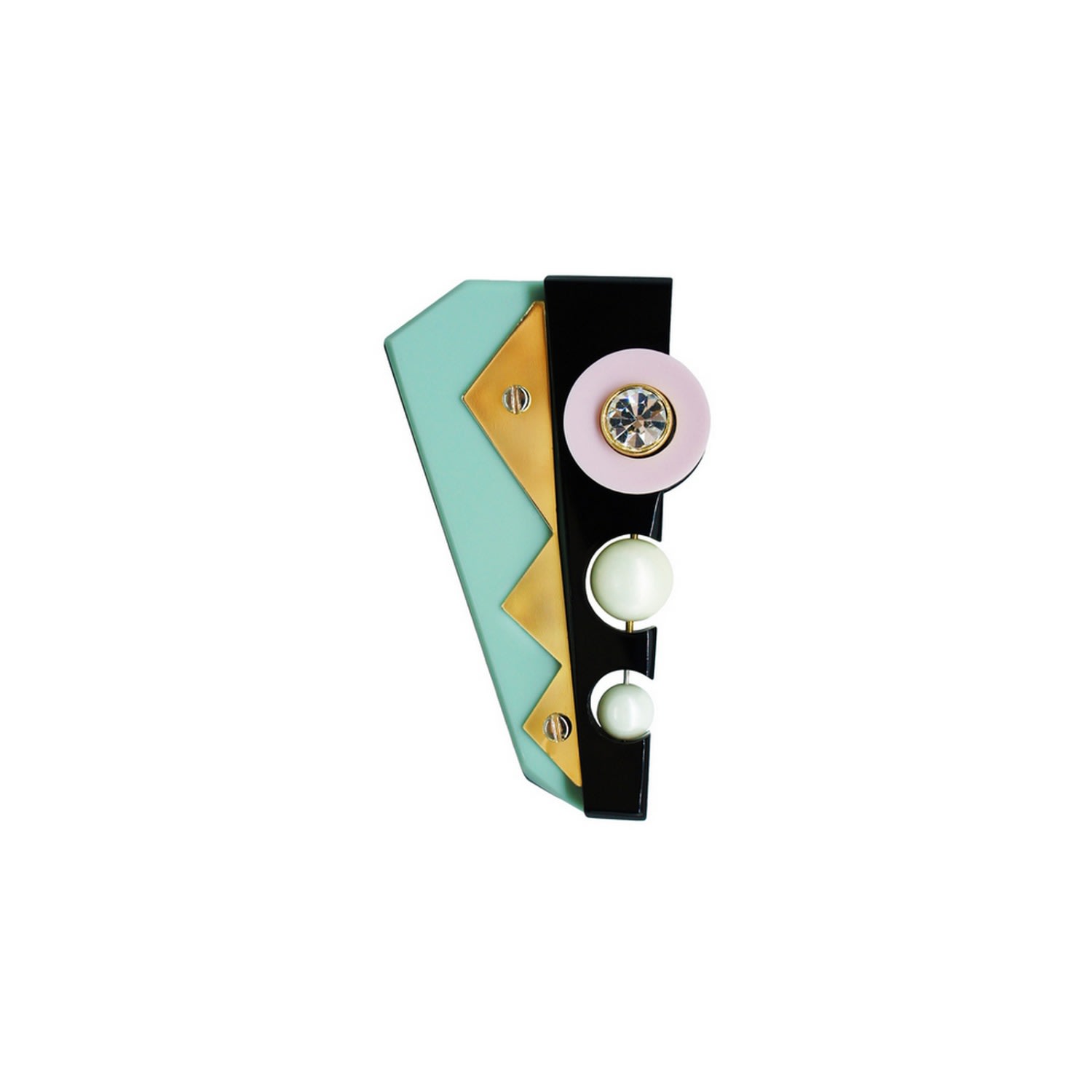 Gissa Bicalho Women's Handmade Acrylic Brooch Inti / Green