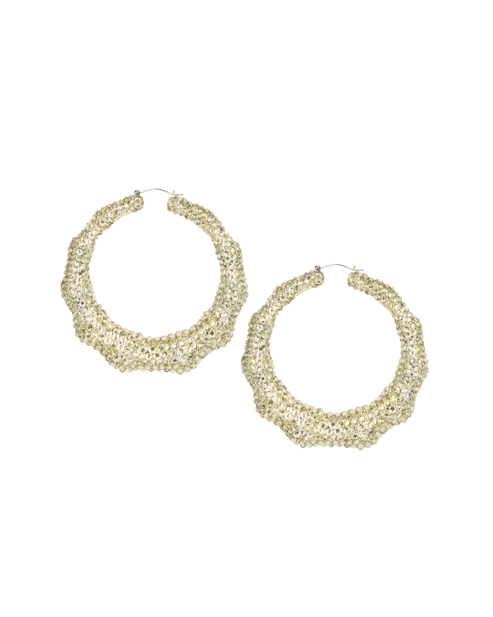 Women’s Super Bamboo Rhinestone Hoops - White - Limited Edition Meghan Fabulous