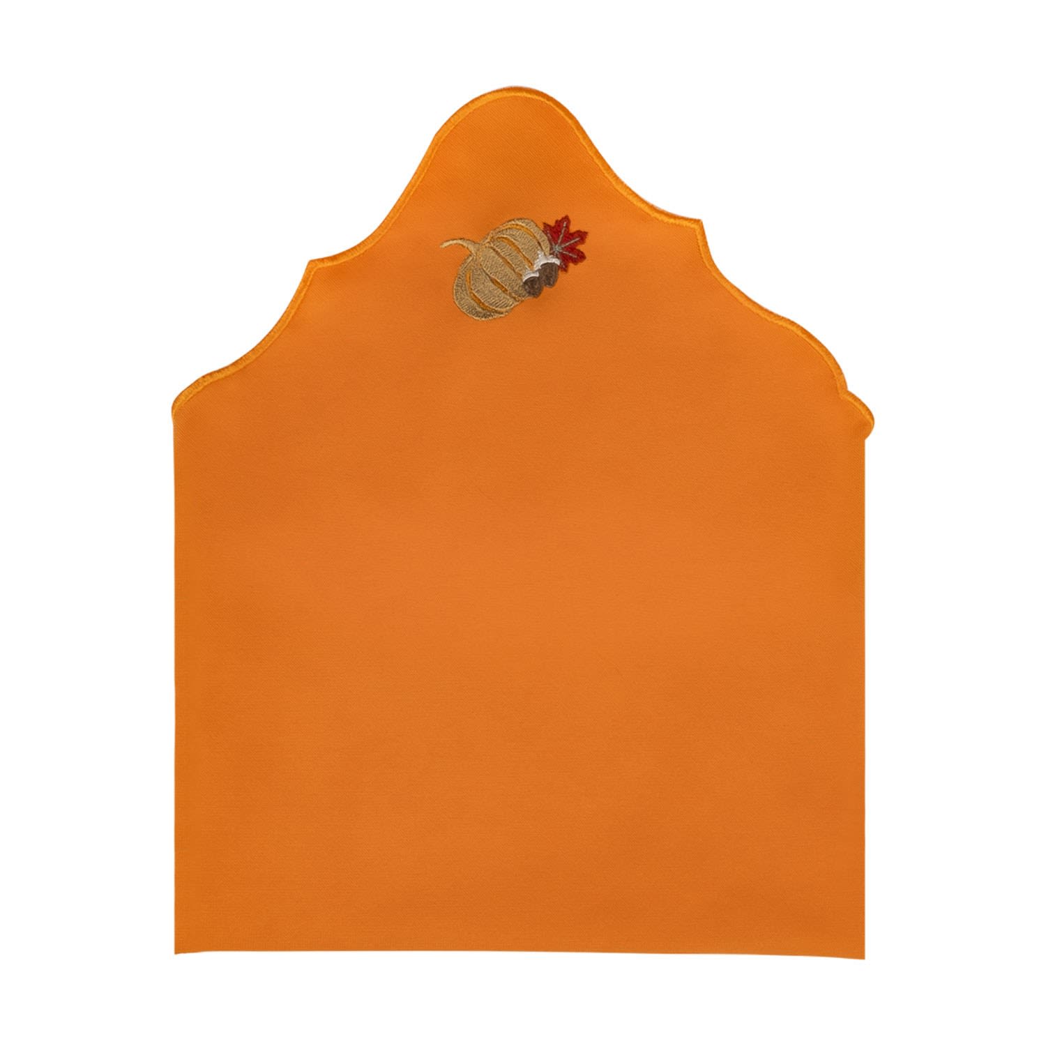 Km Home Collection Yellow / Orange Pumpkin Embroidery Cotton Napkin Set Of 2 In Yellow/orange
