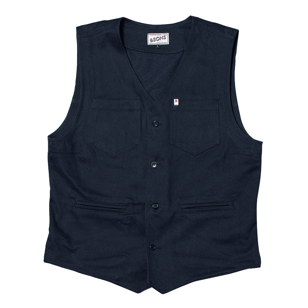 &sons Trading Co Men's Grey Lincoln Waistcoat / Vest In Blue
