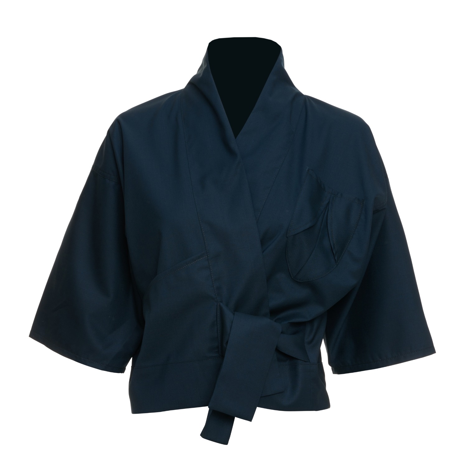 Women's Blue Deep Teal Wool Vest Jacket - Front Pocket | One Size | Moe