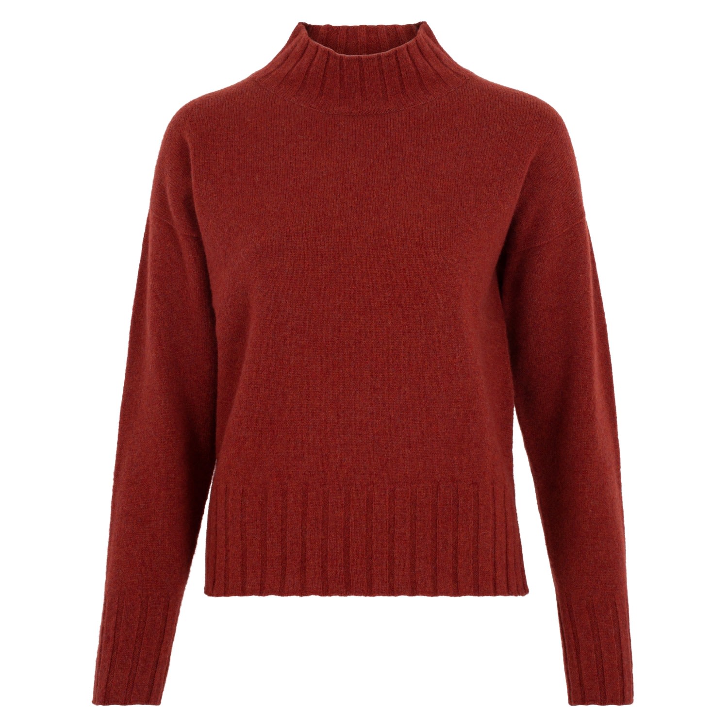 Paul James Knitwear Red Womens Lambswool Lola Grown On Neck Jumper - Tiger In Red