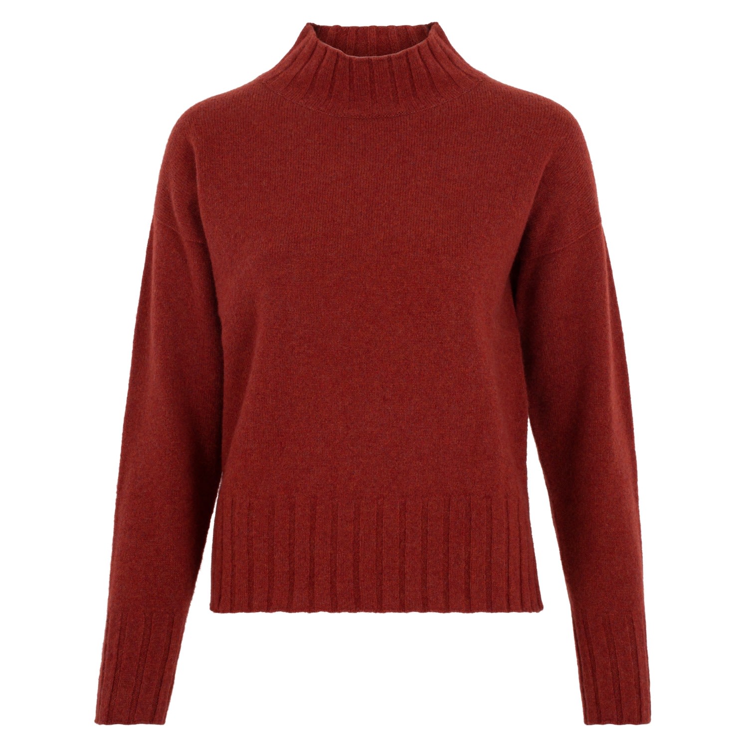 Red Womens Lambswool Lola Grown On Neck Jumper - Tiger Extra Large Paul James Knitwear