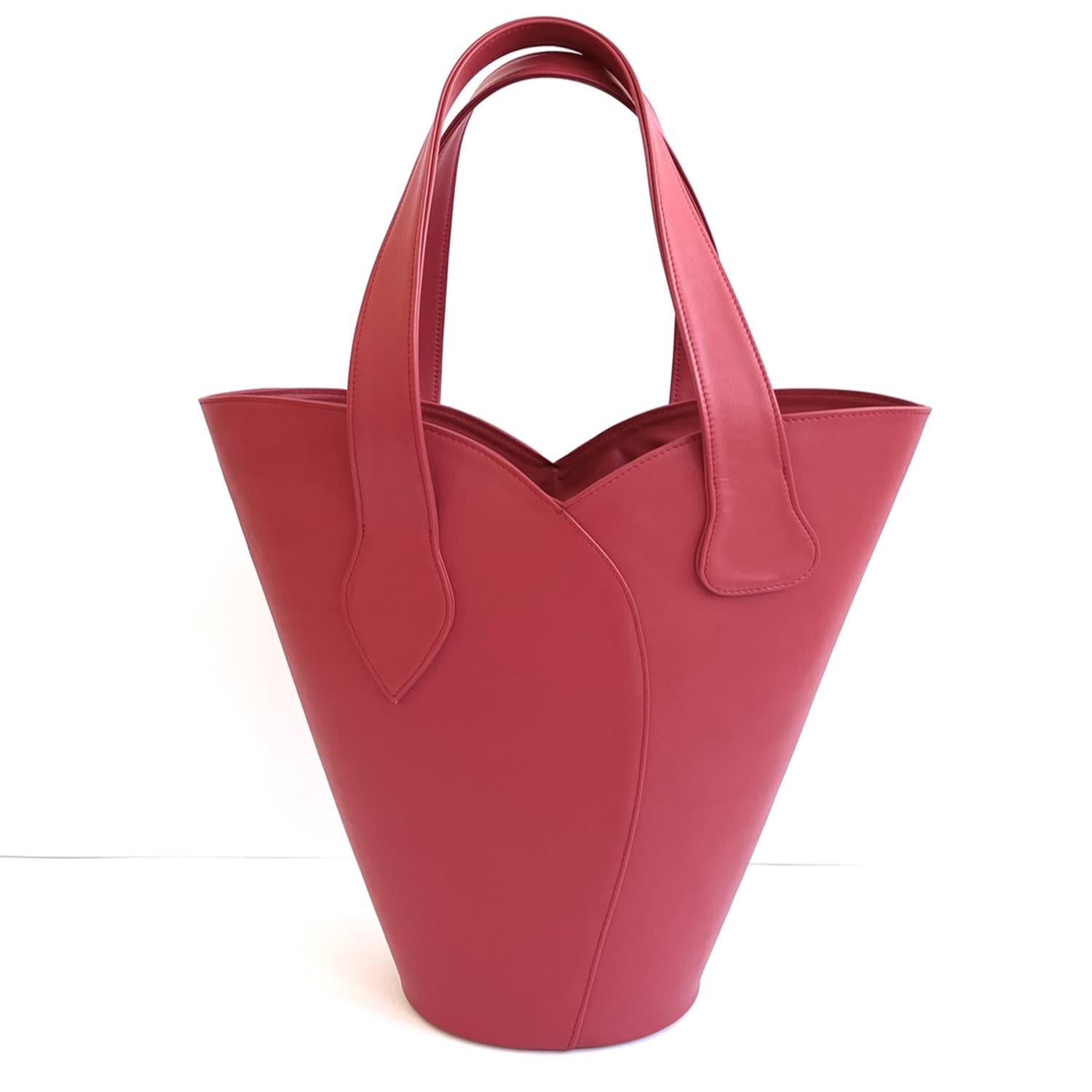 Women's Red Oh Lala Tote Leather Bag | One Size | Tara Studio