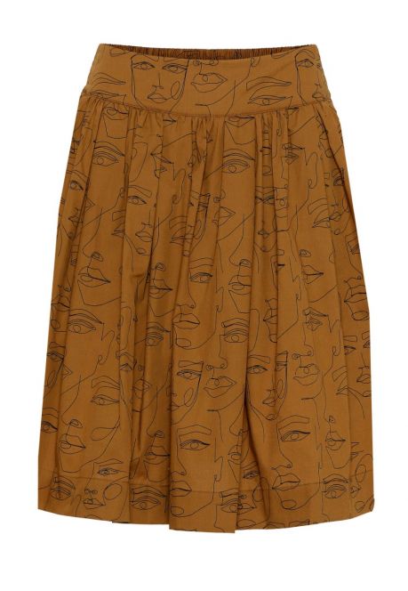 Grobund Women's Brown  Svala Skirt - The One In Cognac With Print In Brown
