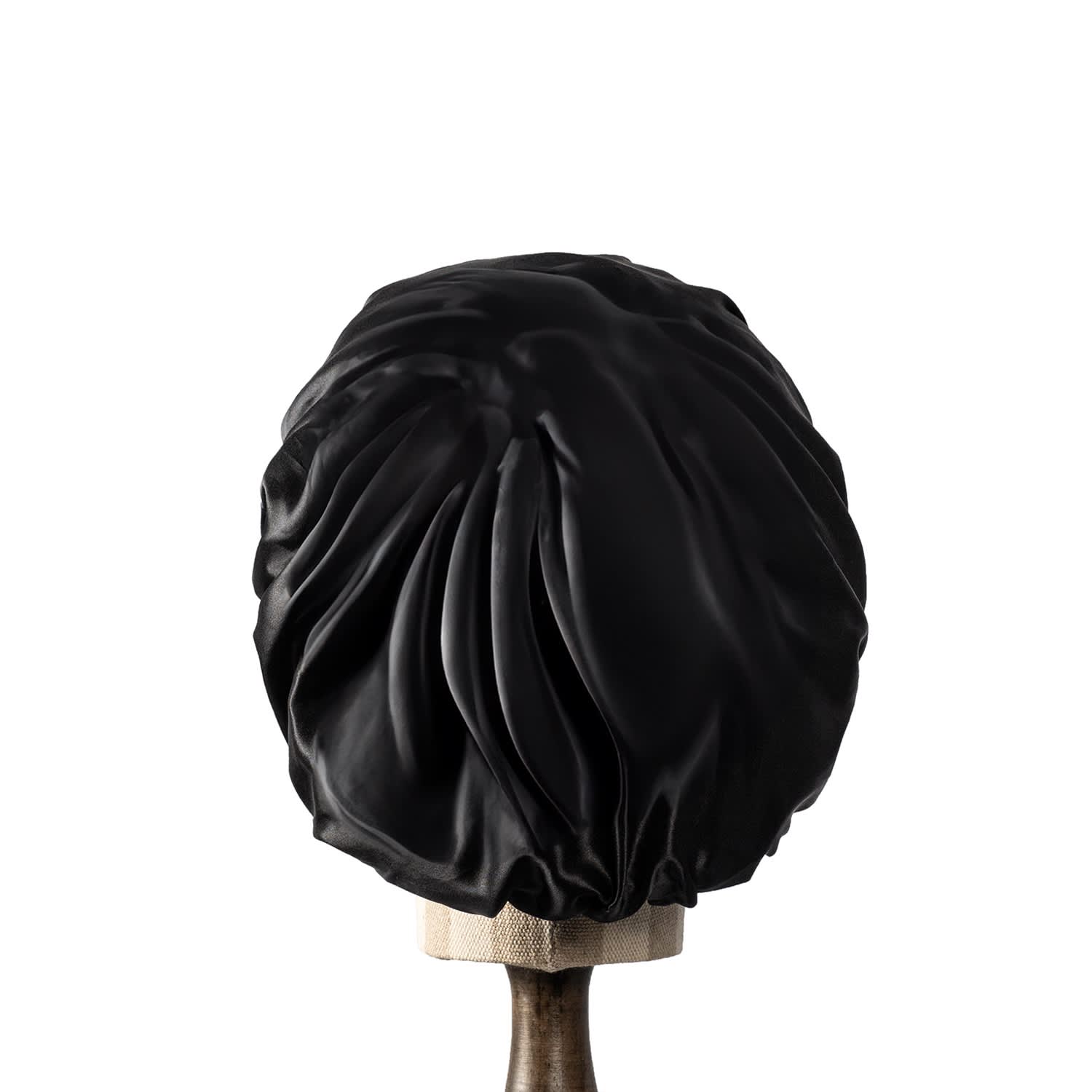 Pure Mulberry Silk Black Hair Bonnet | Single Layer With
