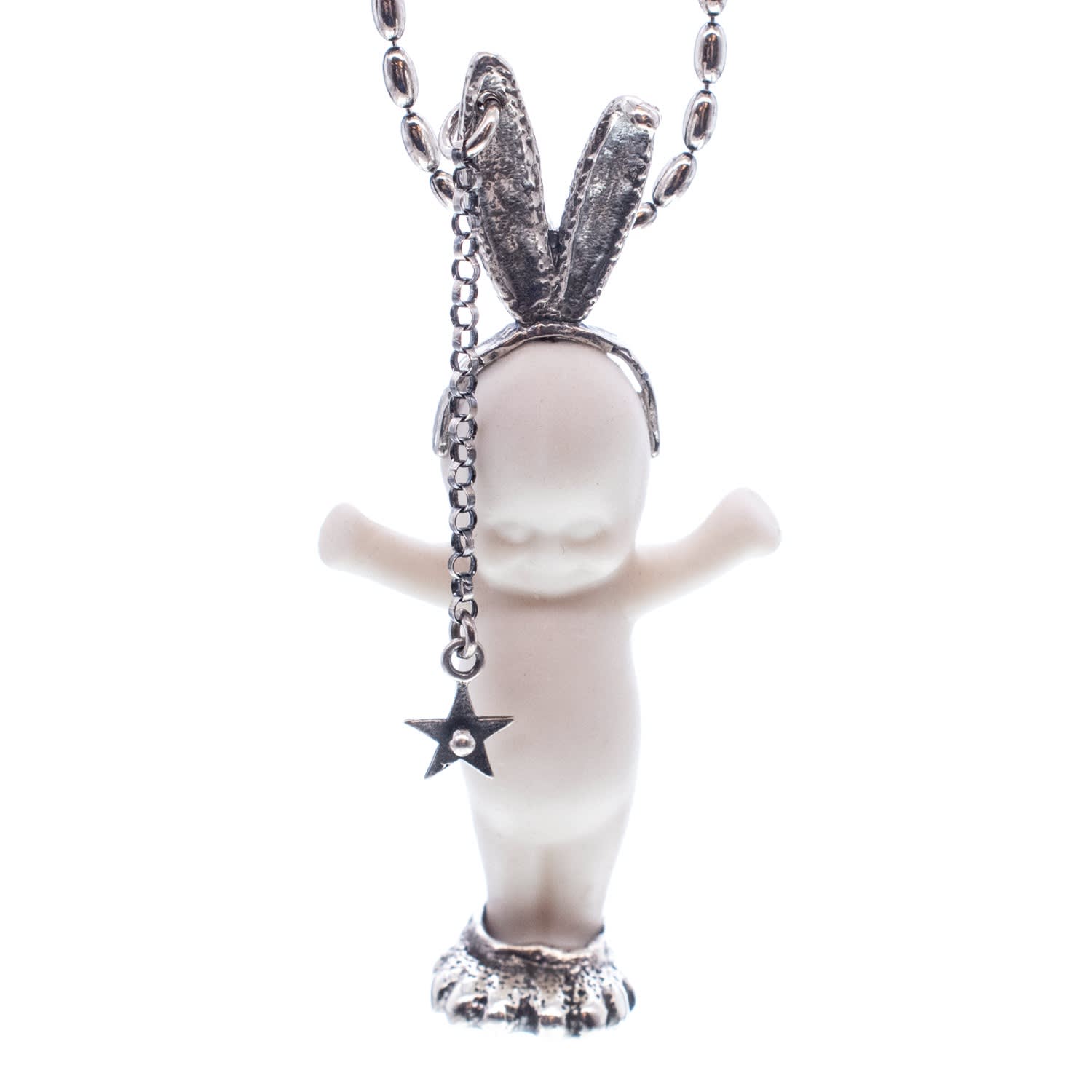 Gem Kingdom Women's Silver / White Happy Baby - Rebel Rabbit