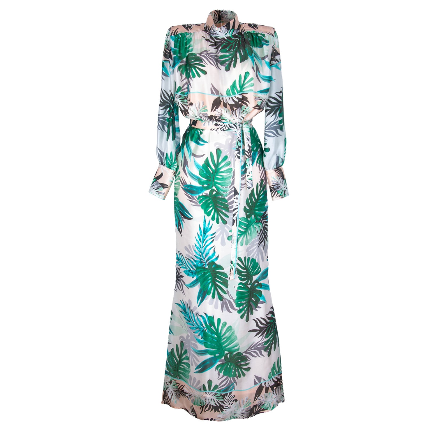 Rua & Rua Women's White Long Silk Cocktail Dress Multicolour In White