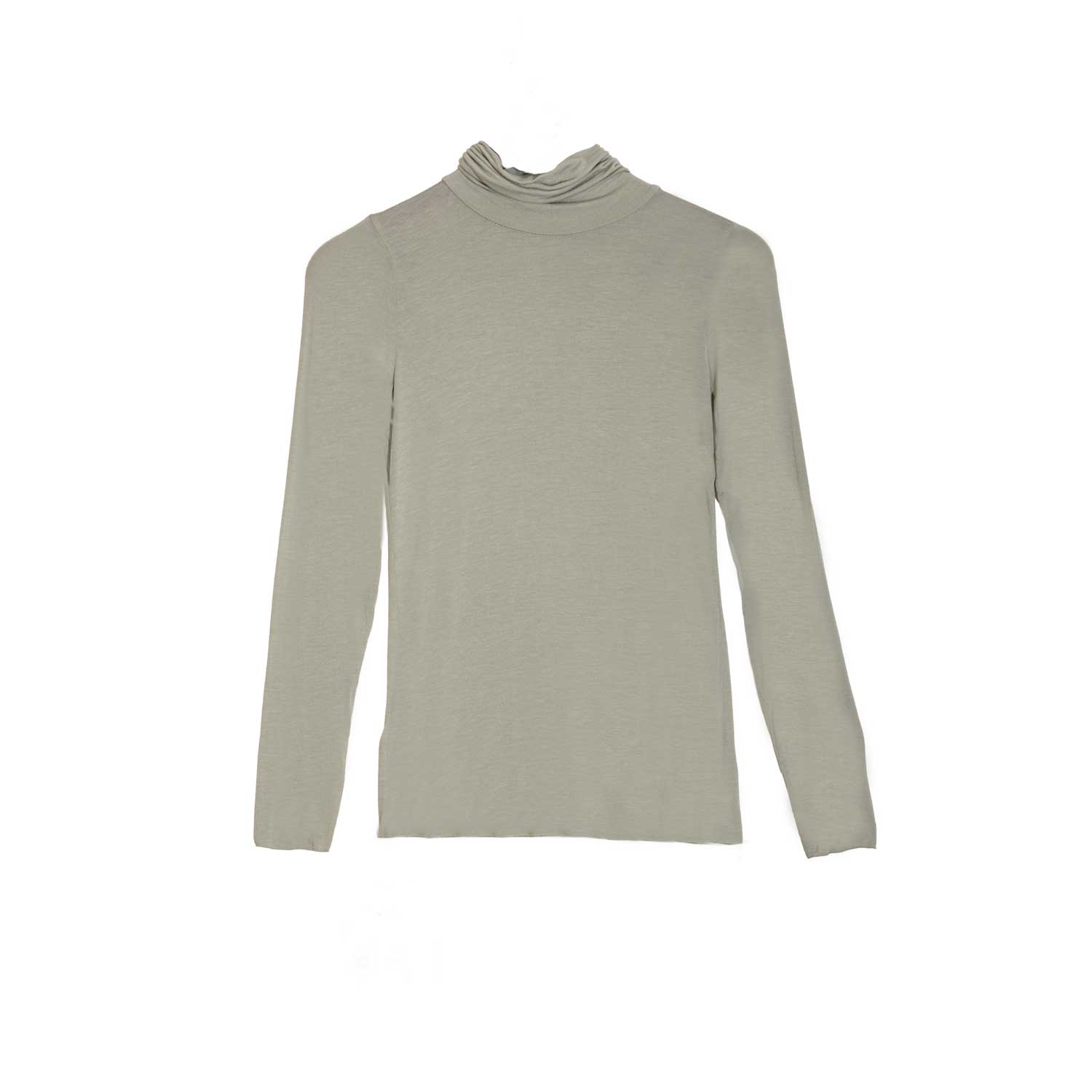 At Last... Women's Green Polo Neck Base Layer In Sage In Green