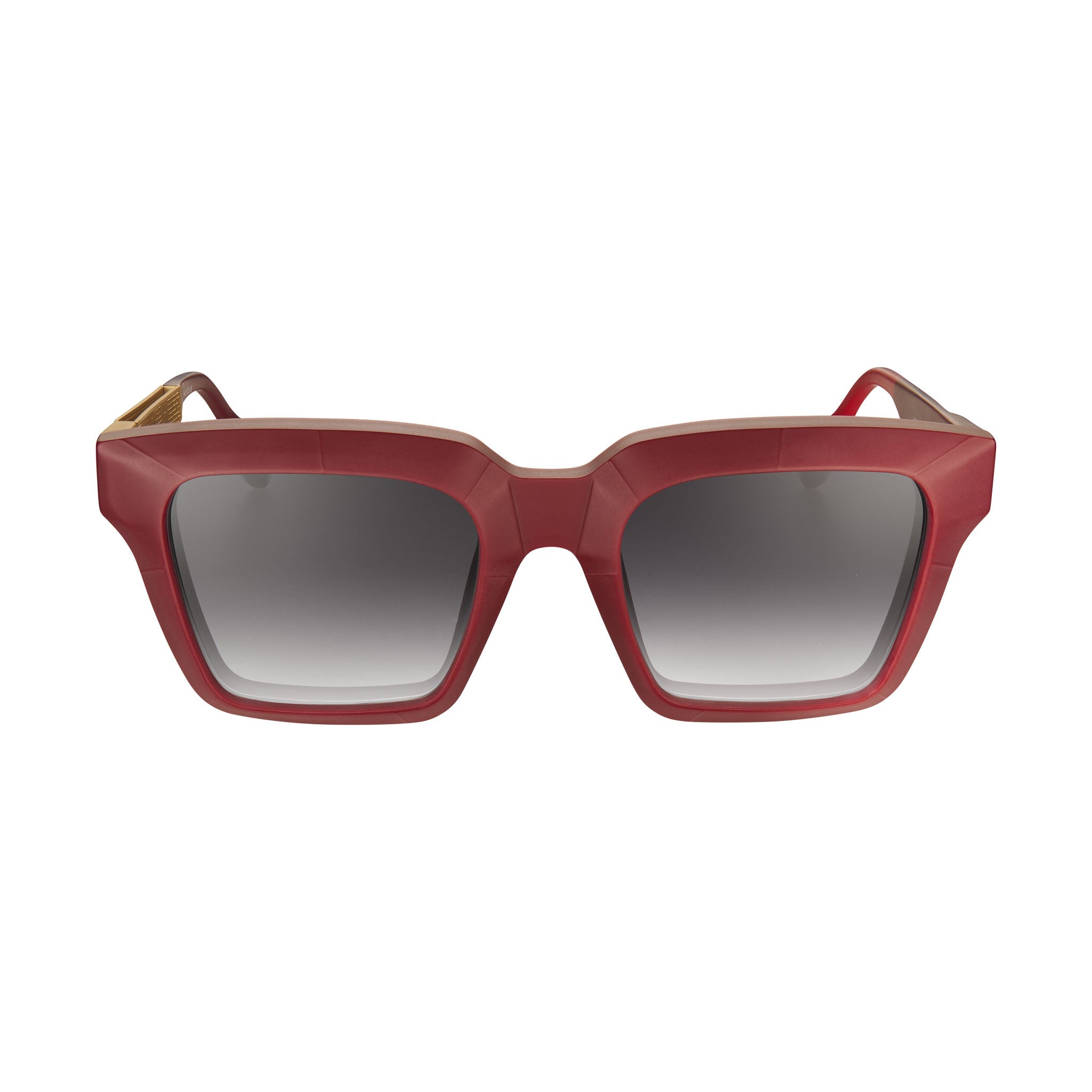 Women’s Gold / Brown The Fer Burgundy And Gold Temple Large Vysen Eyewear