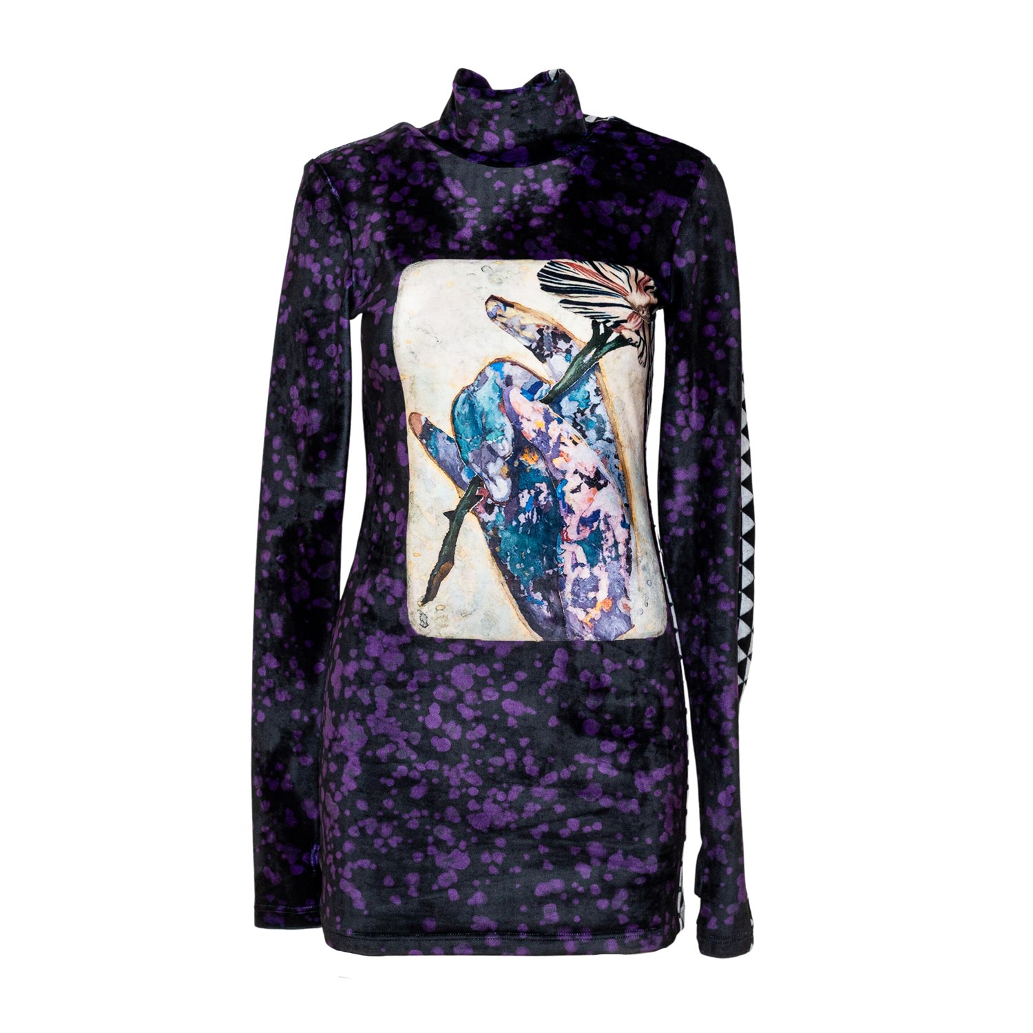 Artista Women's Message Printed Velvet Tunic