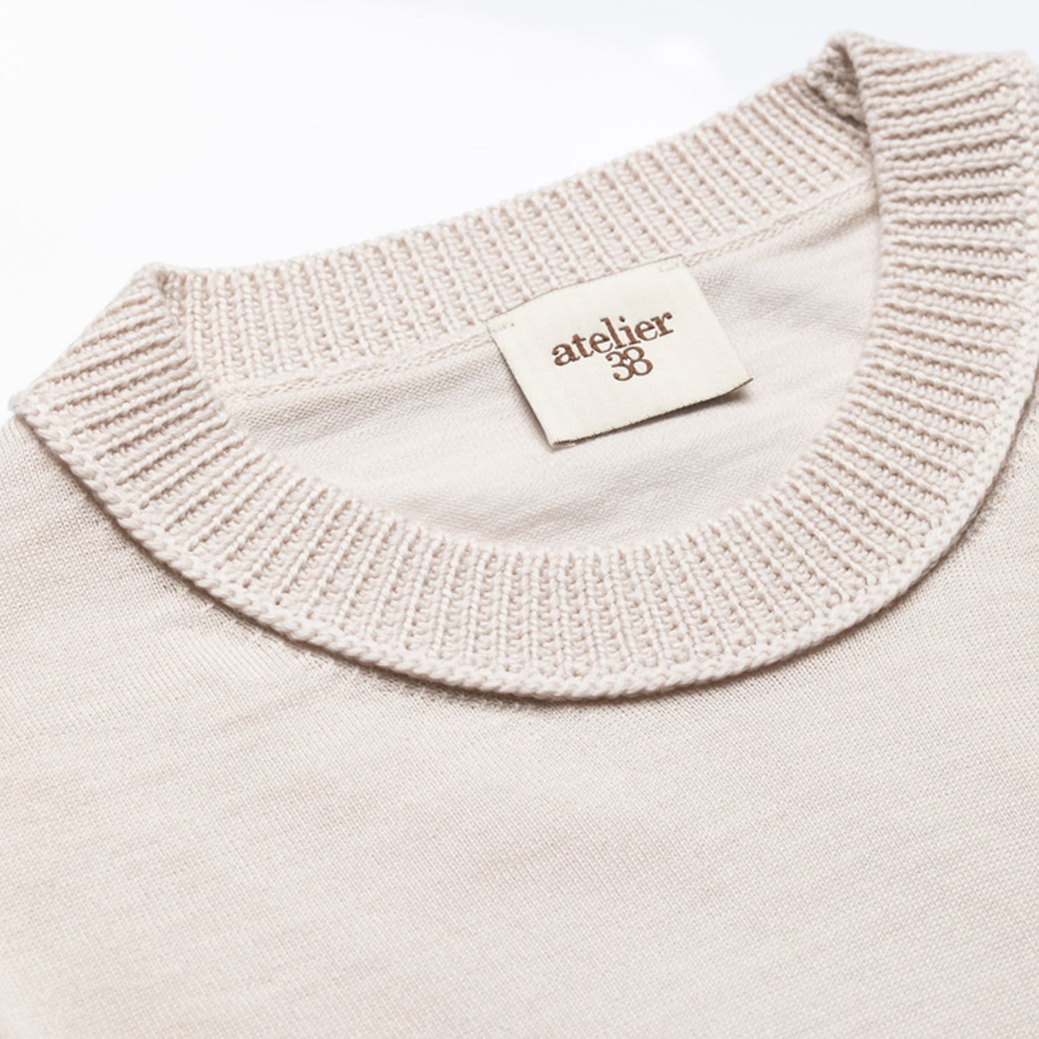 COTTON CREWNECK SWEATER - 012 ECRU / 38