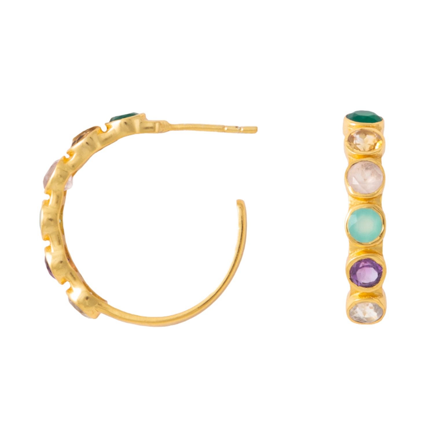 Women’s Goldplated & Multicolored Halley Hoops Lavani Jewels